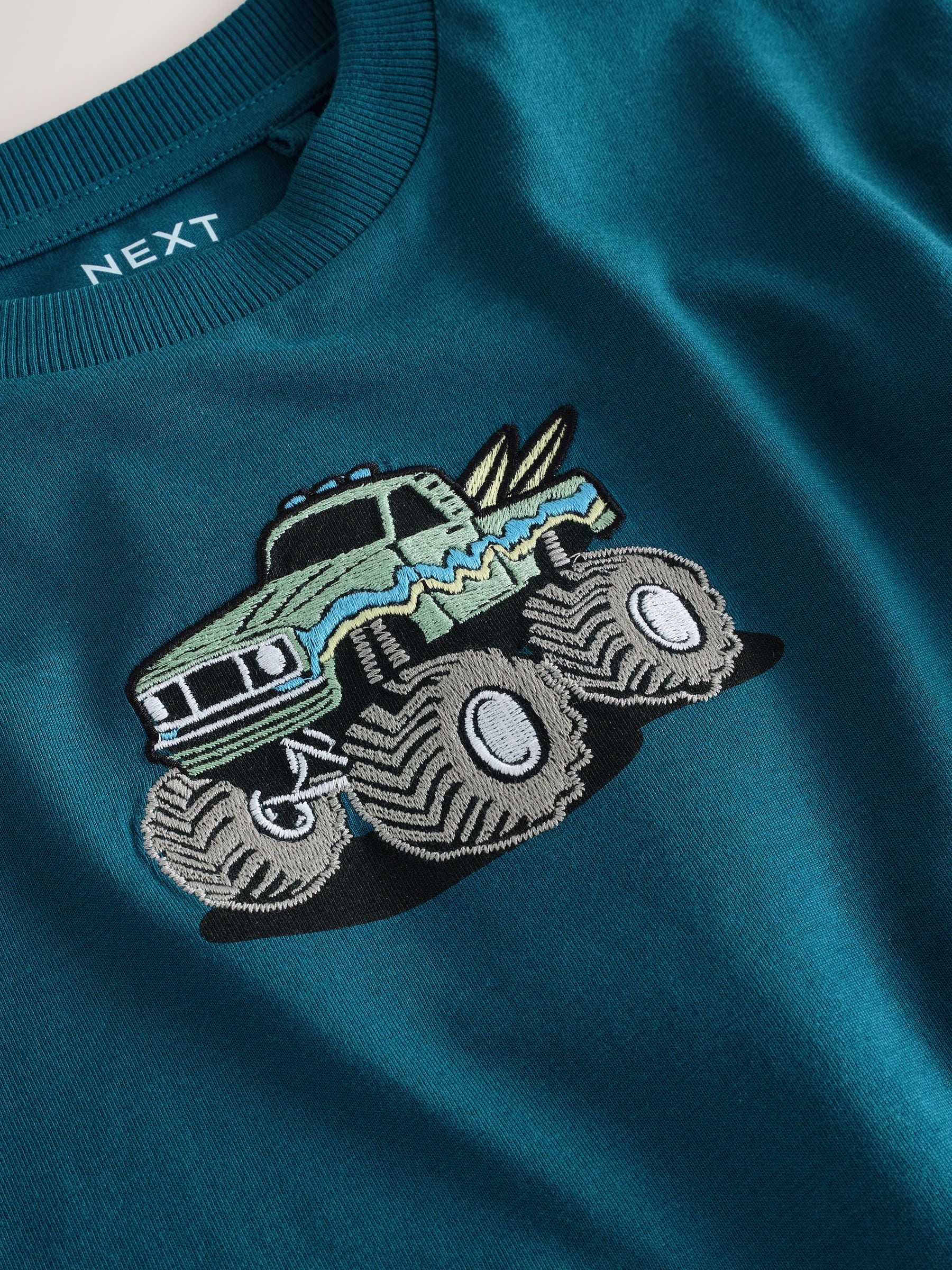 Dsiney Kidz - Teal Blue Truck Short Sleeve Graphic T-Shirt (3-16yrs) image 3