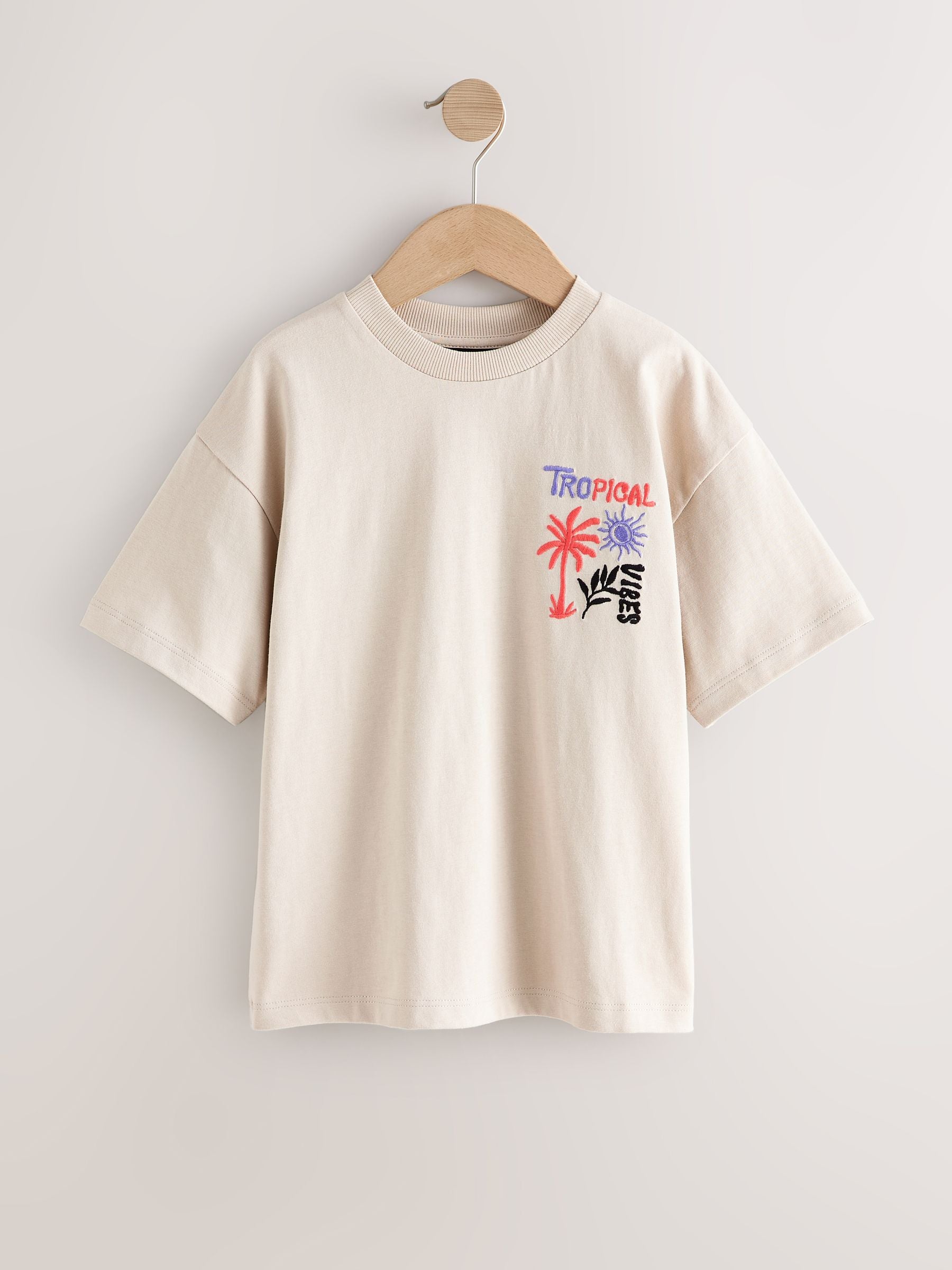 Dsiney Kidz - Stone Tropical Embroidery Short Sleeve Graphic T-Shirt (3-16yrs) image 5