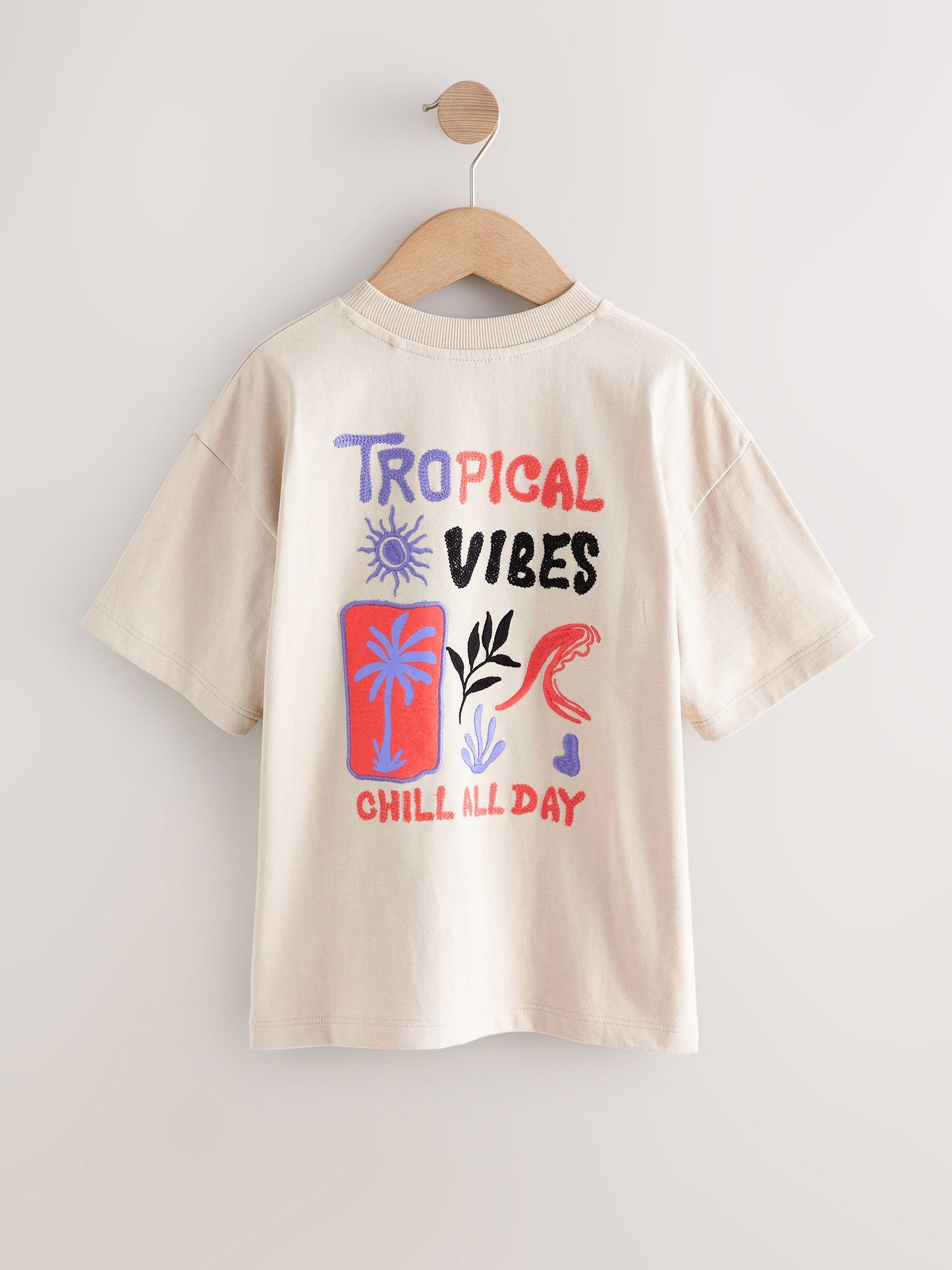 Dsiney Kidz - Stone Tropical Embroidery Short Sleeve Graphic T-Shirt (3-16yrs) image 6