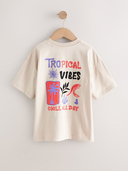 Dsiney Kidz - Stone Tropical Embroidery Short Sleeve Graphic T-Shirt (3-16yrs) image 6