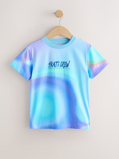 Dsiney Kidz - Purple/Blue Regular Fit Short Sleeve All-Over Print T-Shirt (3-16yrs) image 1