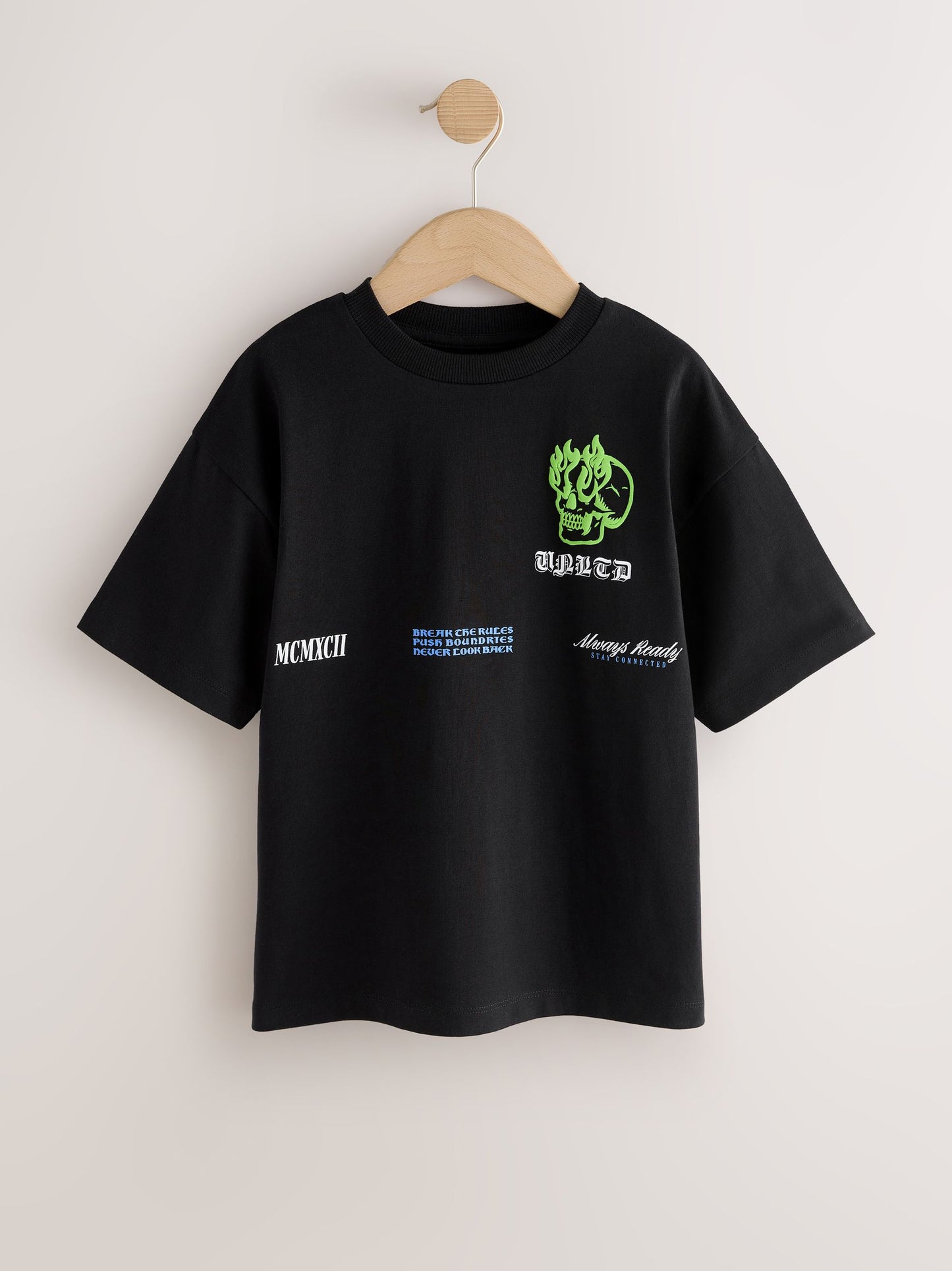 Dsiney Kidz - Black Skull Back Print Short Sleeve Graphic T-Shirt (3-16yrs) image 1