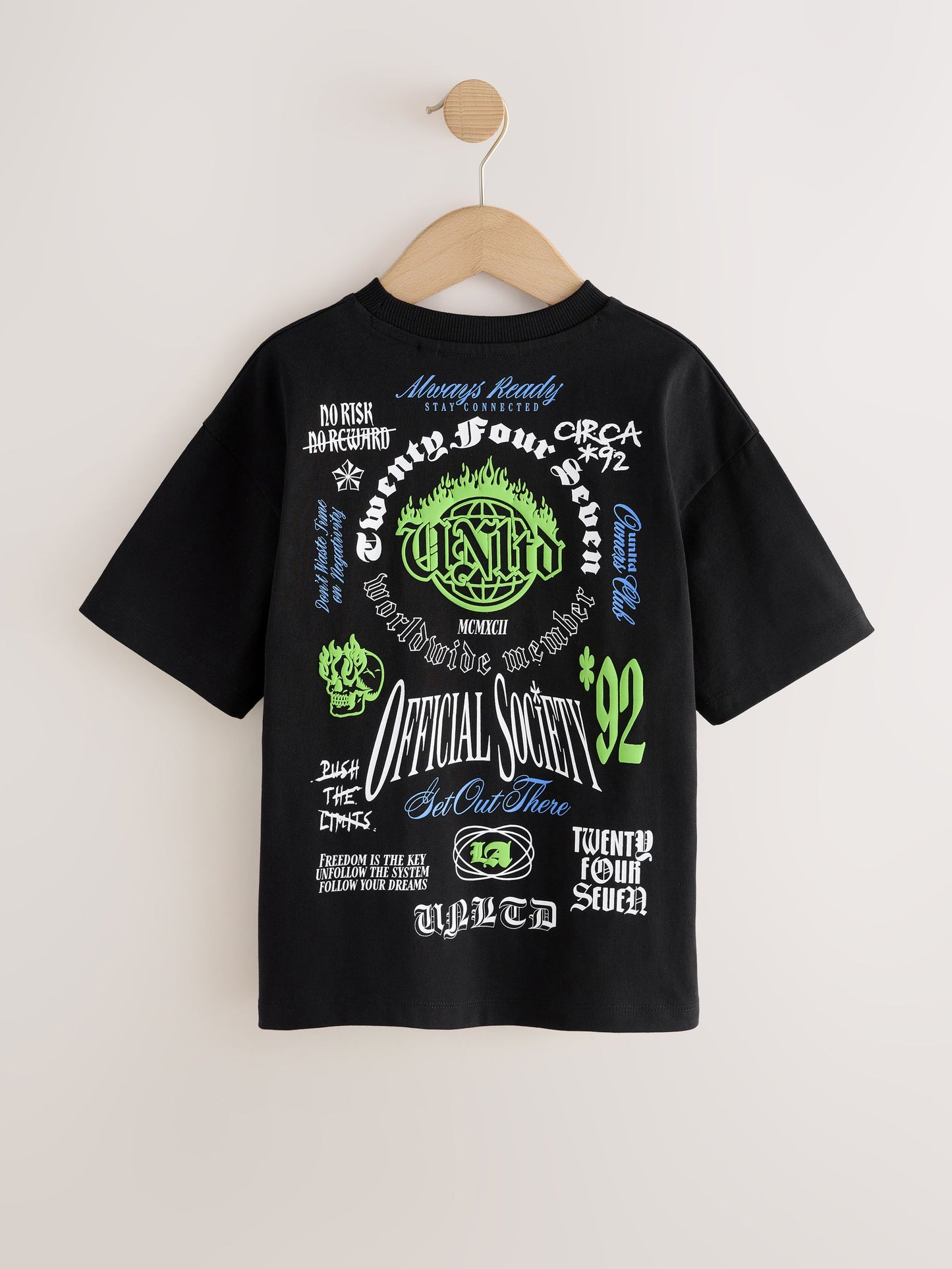 Dsiney Kidz - Black Skull Back Print Short Sleeve Graphic T-Shirt (3-16yrs) image 2