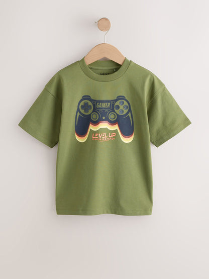 Dsiney Kidz - Green Controller Short Sleeve Graphic T-Shirt (3-16yrs) image 1