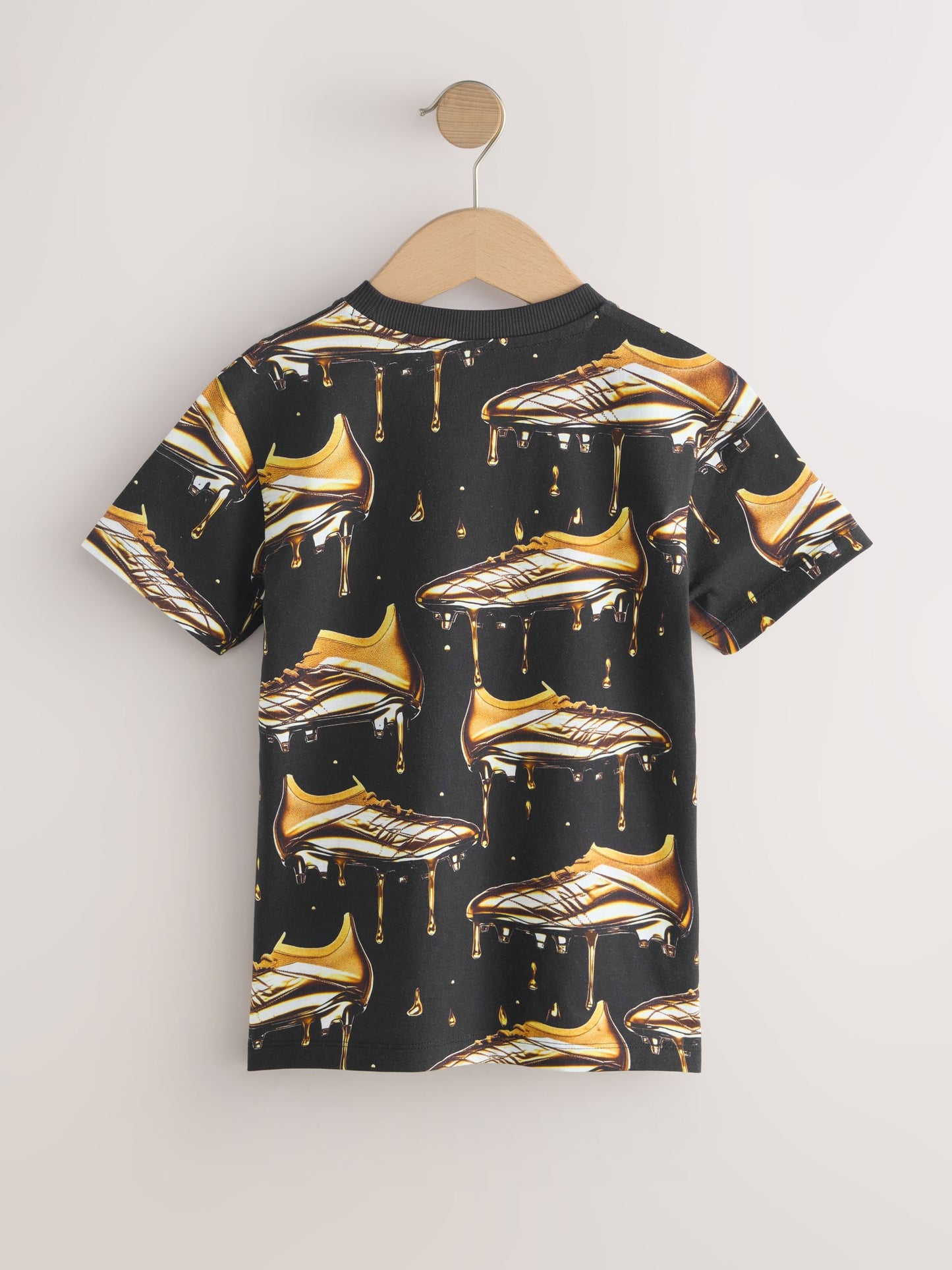 Dsiney Kidz - Black/Gold Short Sleeve Graphic Football T-Shirt (3-16yrs) image 2