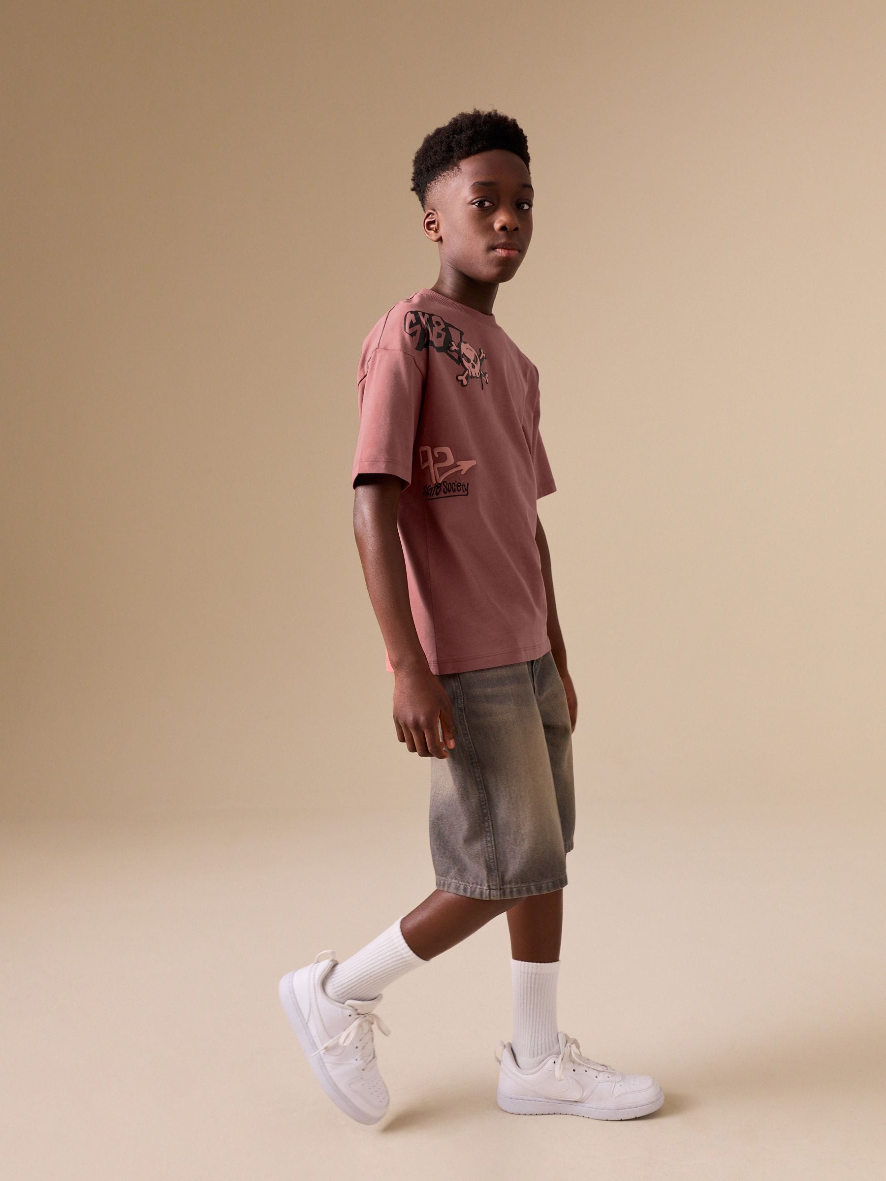 Dsiney Kidz - Pink Graffiti Short Sleeve Graphic T-Shirt (3-16yrs) image 2