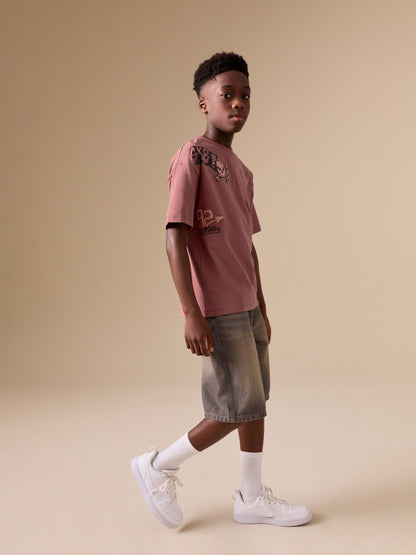 Dsiney Kidz - Pink Graffiti Short Sleeve Graphic T-Shirt (3-16yrs) image 2
