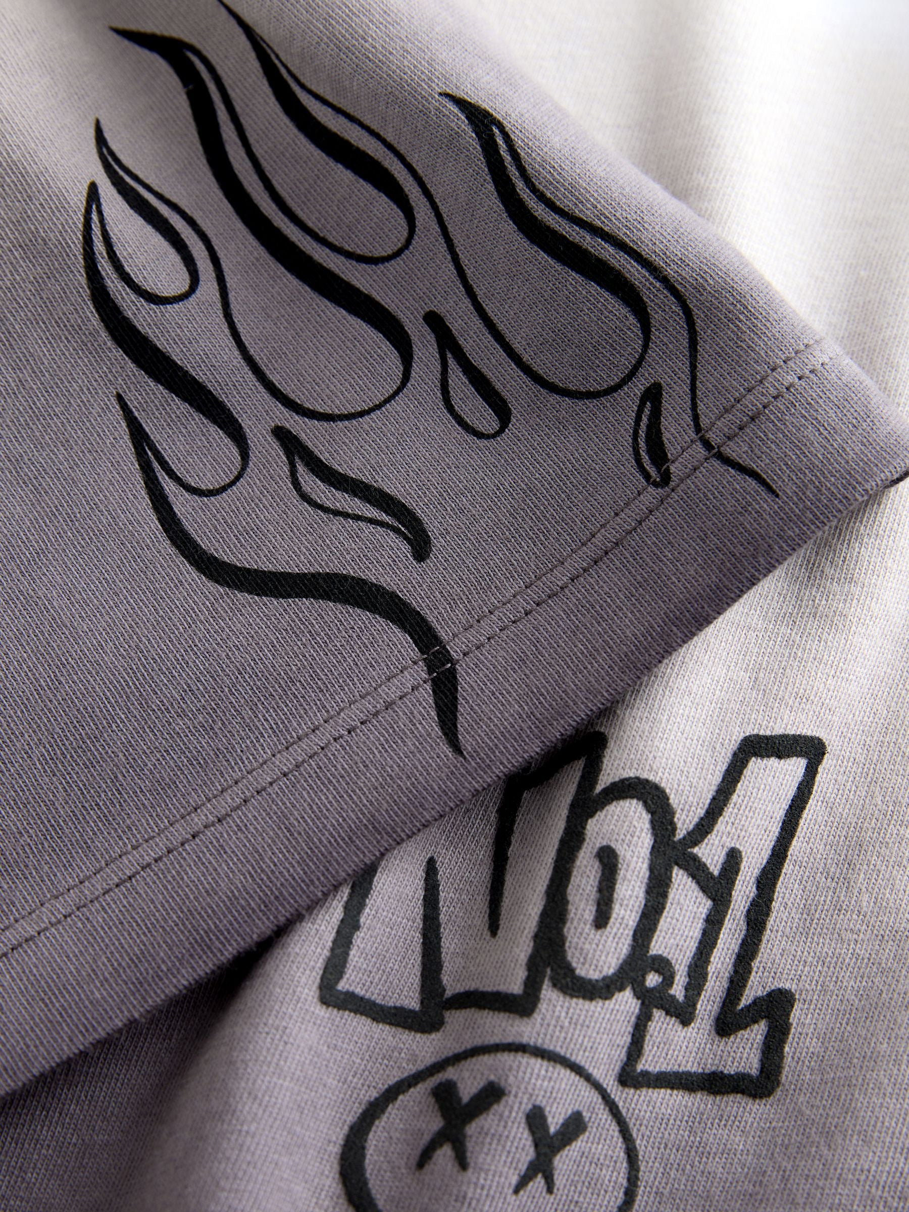 Dsiney Kidz - Grey/White Dip Dye Graffiti Short Sleeve Graphic T-Shirt (3-16yrs) image 6