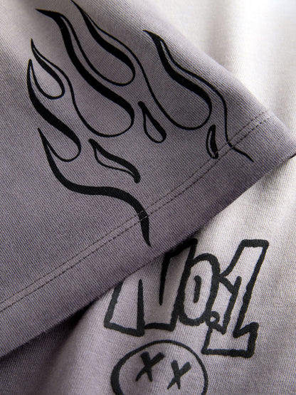 Dsiney Kidz - Grey/White Dip Dye Graffiti Short Sleeve Graphic T-Shirt (3-16yrs) image 6