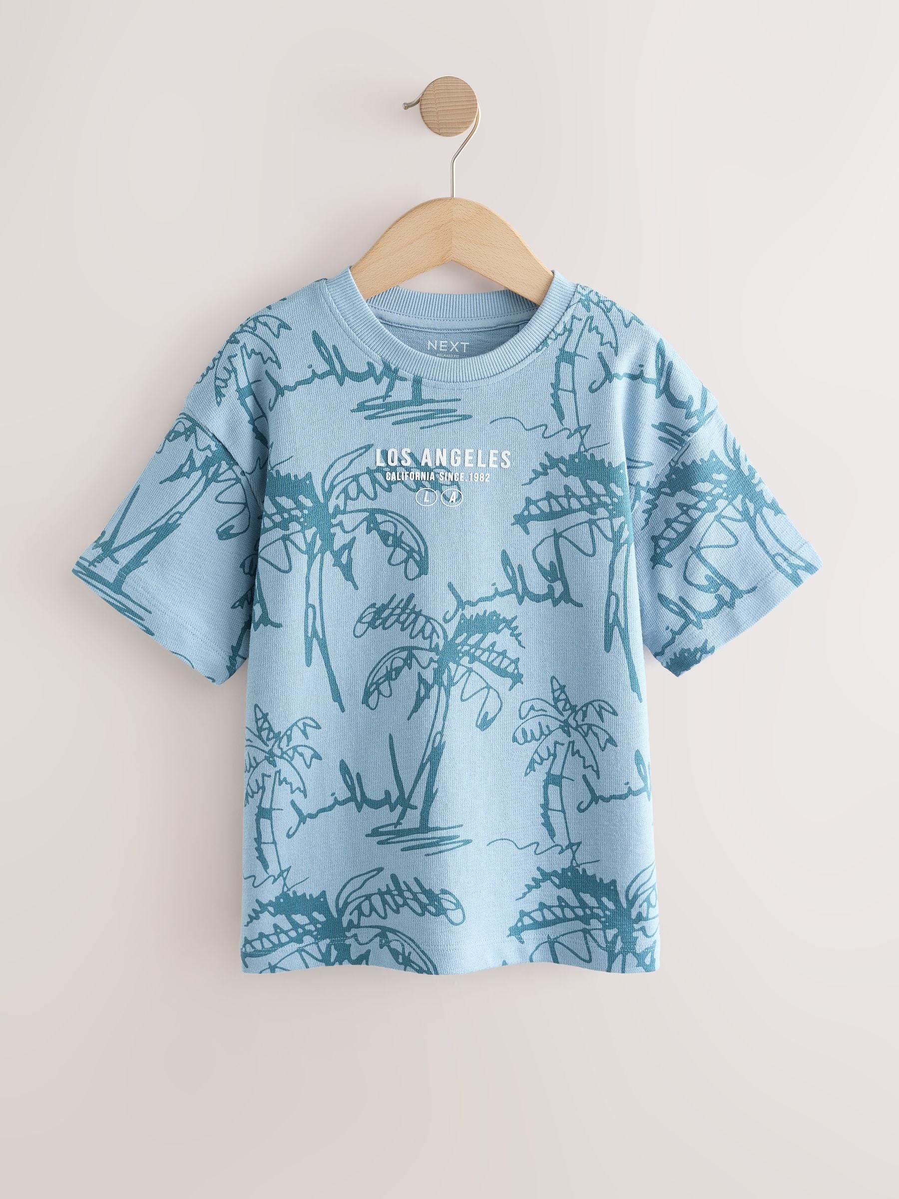 Dsiney Kidz - Blue Palm Textured Short Sleeve T-Shirt (3-16yrs) image 1