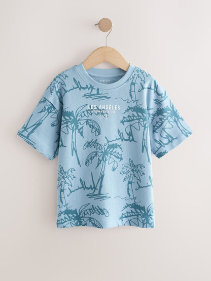 Dsiney Kidz - Blue Palm Textured Short Sleeve T-Shirt (3-16yrs) image 1
