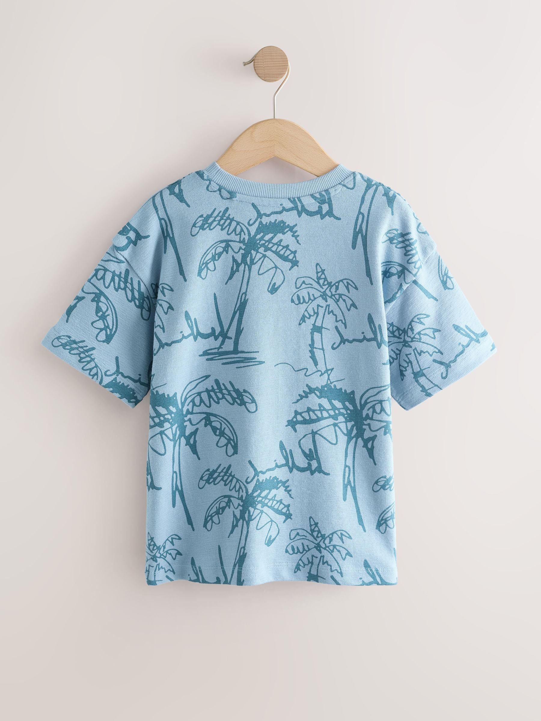 Dsiney Kidz - Blue Palm Textured Short Sleeve T-Shirt (3-16yrs) image 2