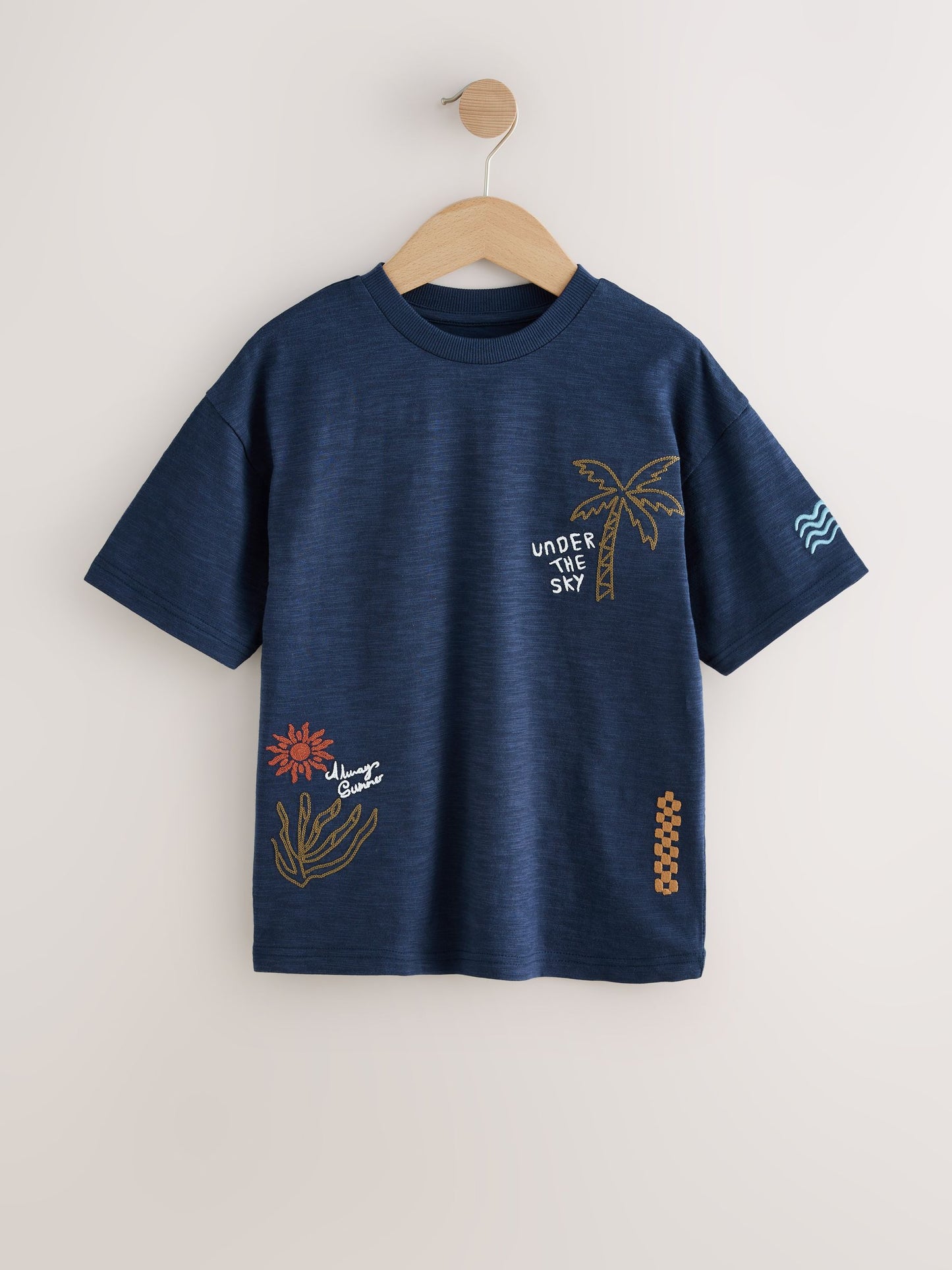 Dsiney Kidz - Navy Blue Textured Short Sleeve T-Shirt (3-16yrs) image 1