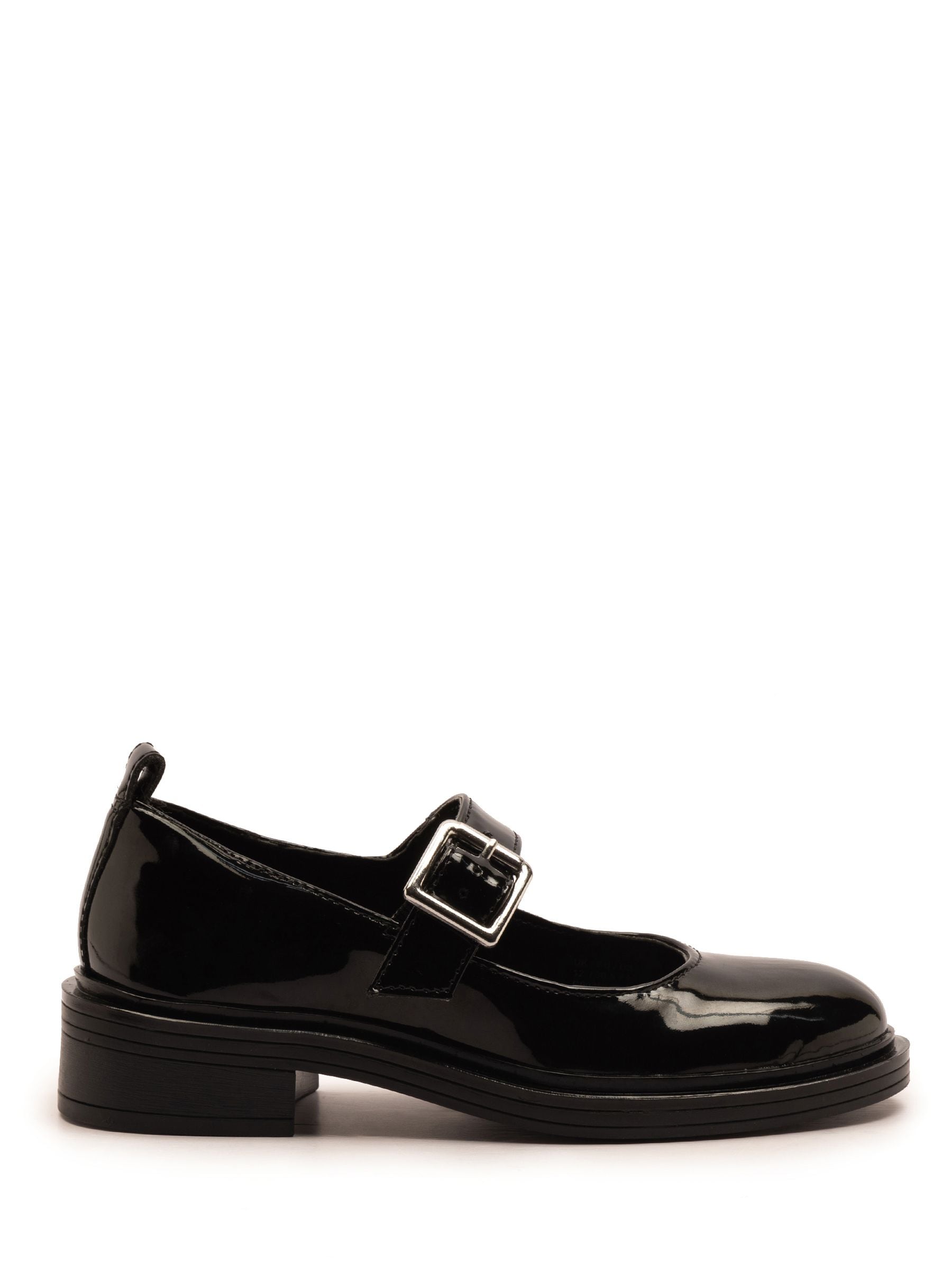Off The Hook Black Chrome Trinity Leather Buckle Mary Jane School Shoes image 1