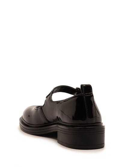 Off The Hook Black Chrome Trinity Leather Buckle Mary Jane School Shoes image 3