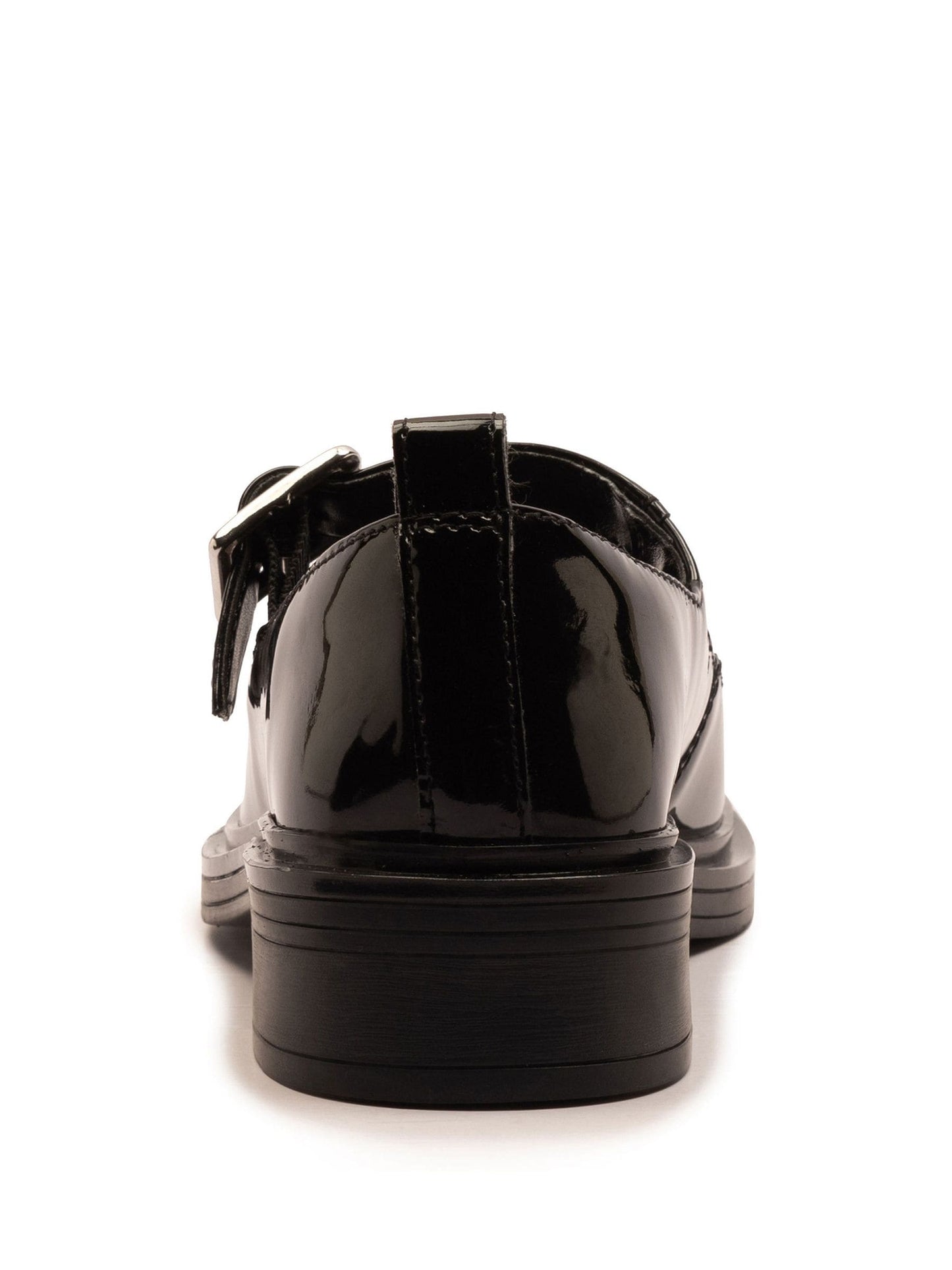 Off The Hook Black Chrome Trinity Leather Buckle Mary Jane School Shoes image 5