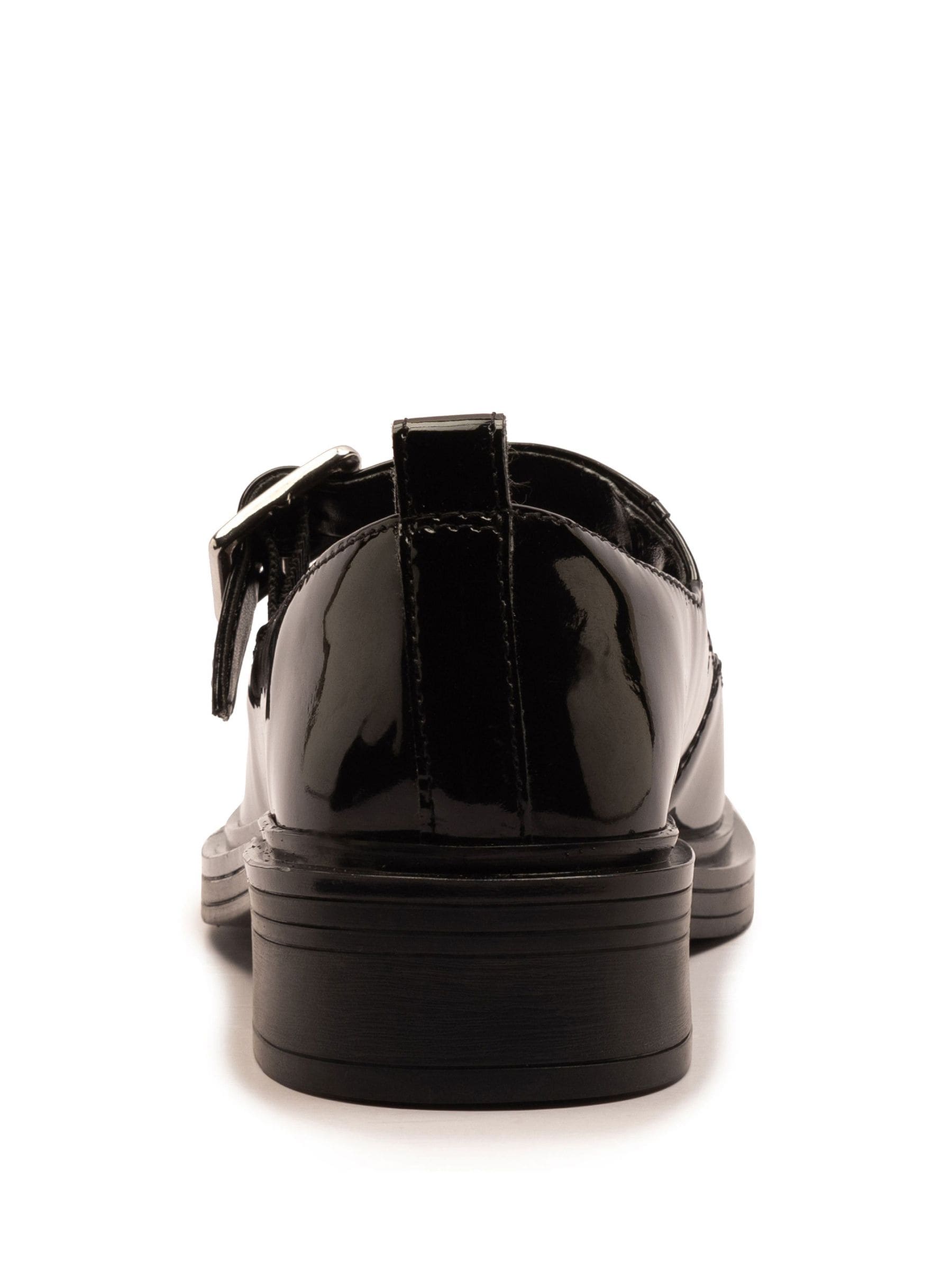 Off The Hook Black Chrome Trinity Leather Buckle Mary Jane School Shoes image 5