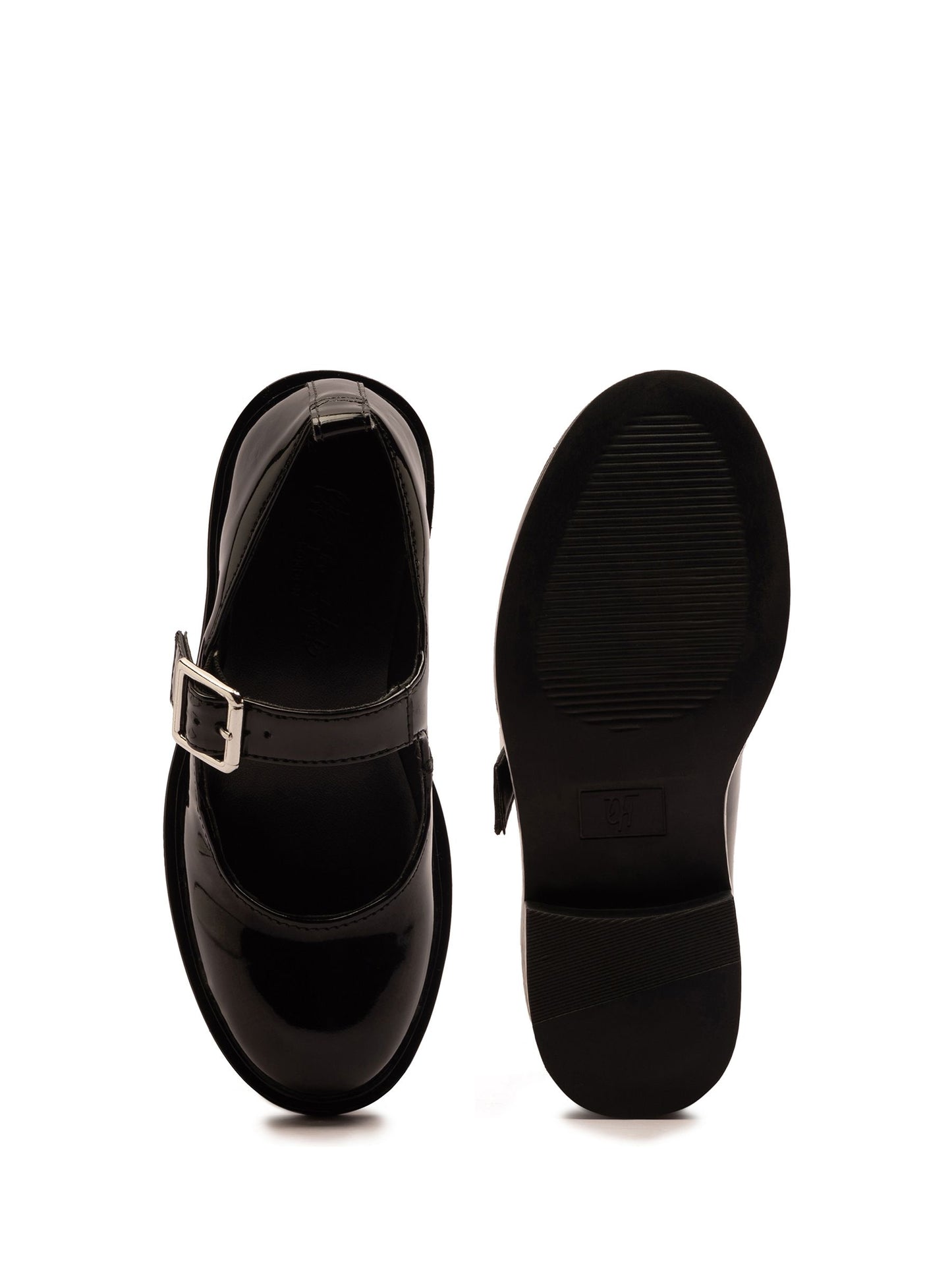 Off The Hook Black Chrome Trinity Leather Buckle Mary Jane School Shoes image 6