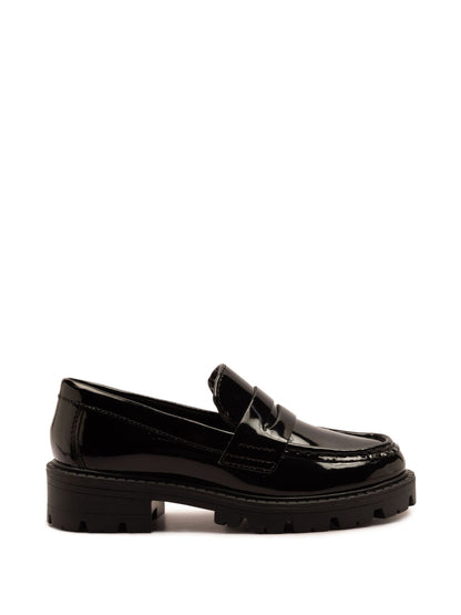 Off The Hook Black Scarlett Shine Chunky Leather Slip On Loafers image 1