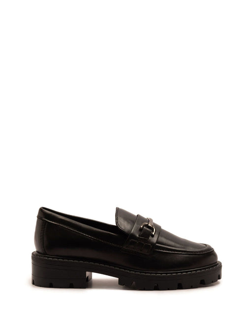 Dsiney Kidz - Off The Hook Black Lara Leather Metallic Detail Chunky Sole Loafers image 1