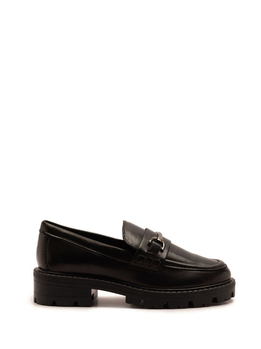 Dsiney Kidz - Off The Hook Black Lara Leather Metallic Detail Chunky Sole Loafers image 1