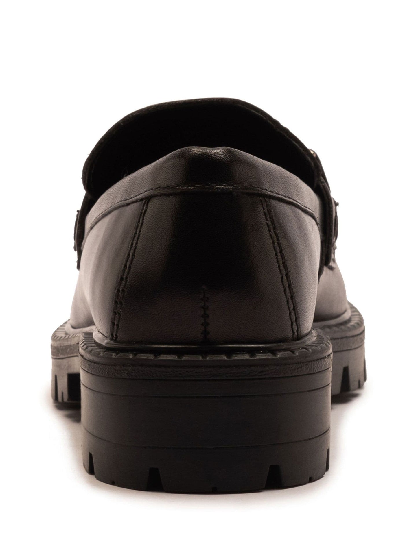 Off The Hook Black Lara Leather Metallic Detail Chunky Sole Loafers image 5