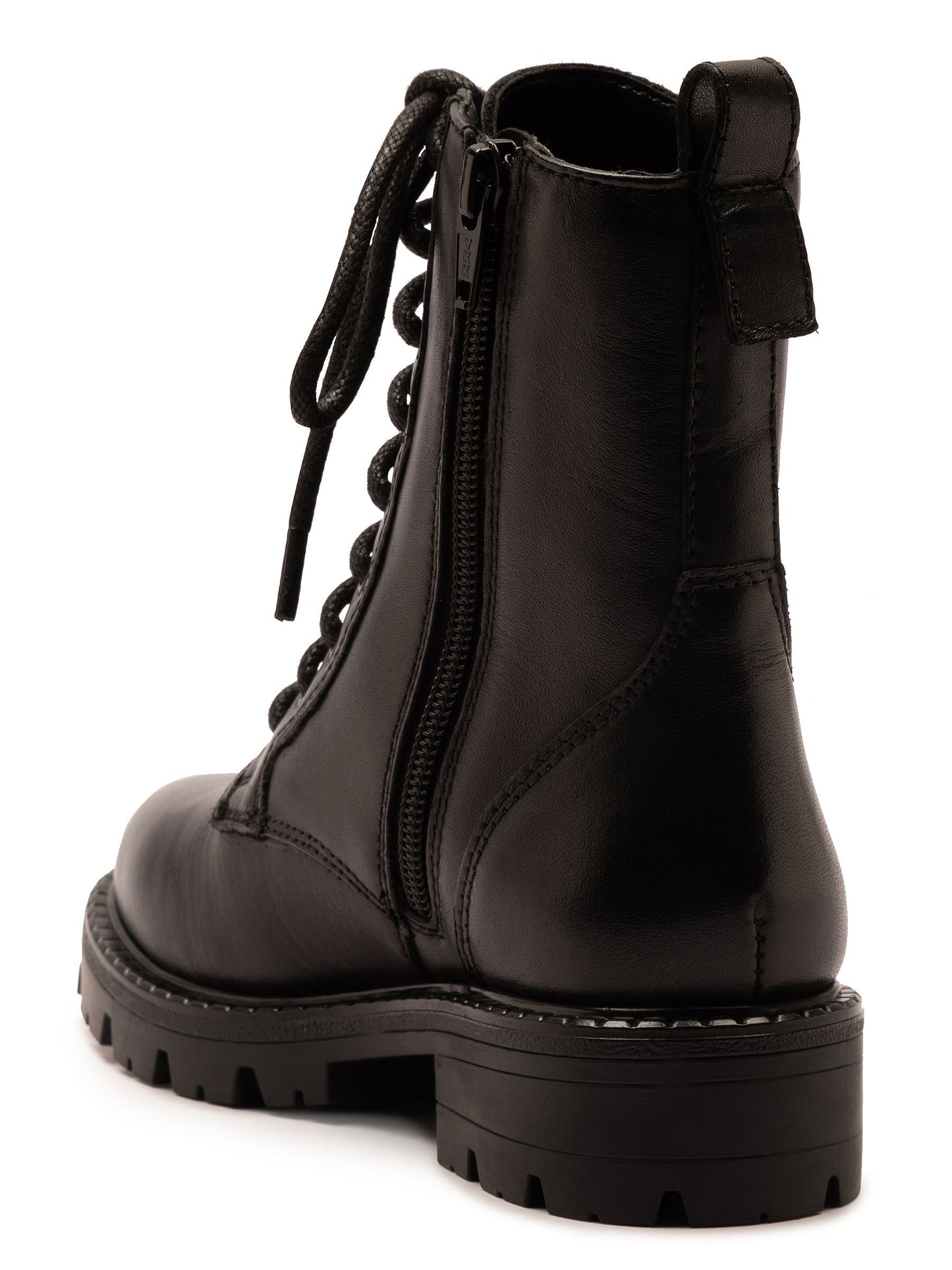 Off The Hook Black Nala Chunky Leather Lace-Up Combat Ankle Boots image 3
