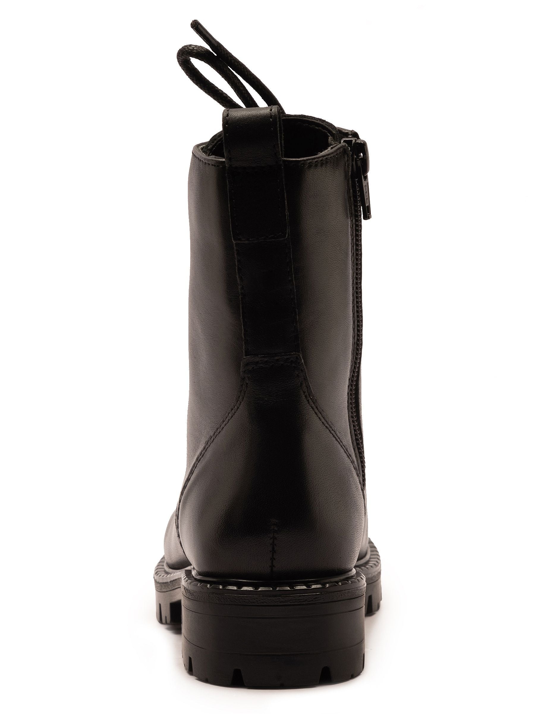 Off The Hook Black Nala Chunky Leather Lace-Up Combat Ankle Boots image 5