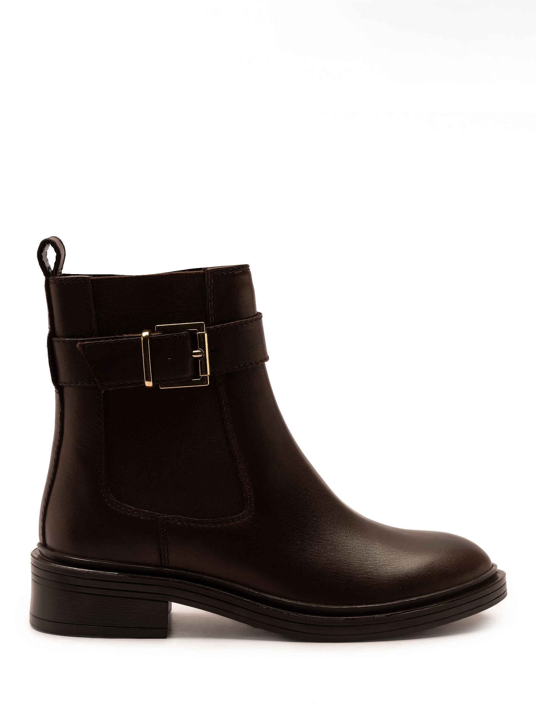 Off The Hook Brown Tiana Leather Buckle Ankle Boots image 2