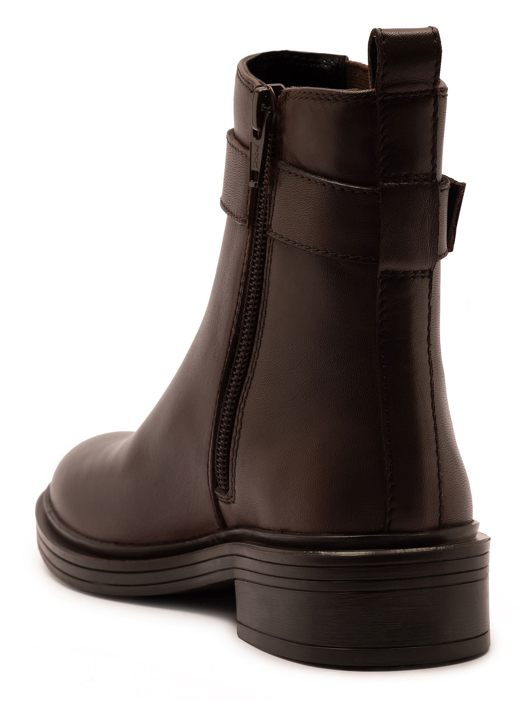 Off The Hook Brown Tiana Leather Buckle Ankle Boots image 3
