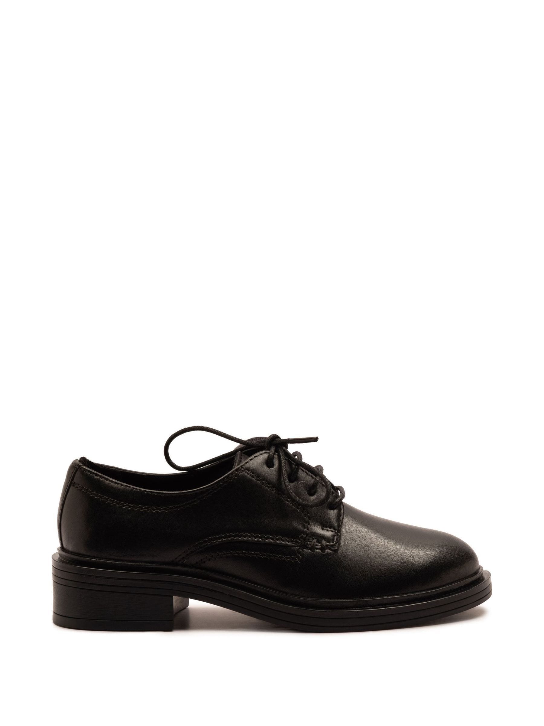 Off The Hook Black Mia Leather Formal Lace-Up School Shoes image 1