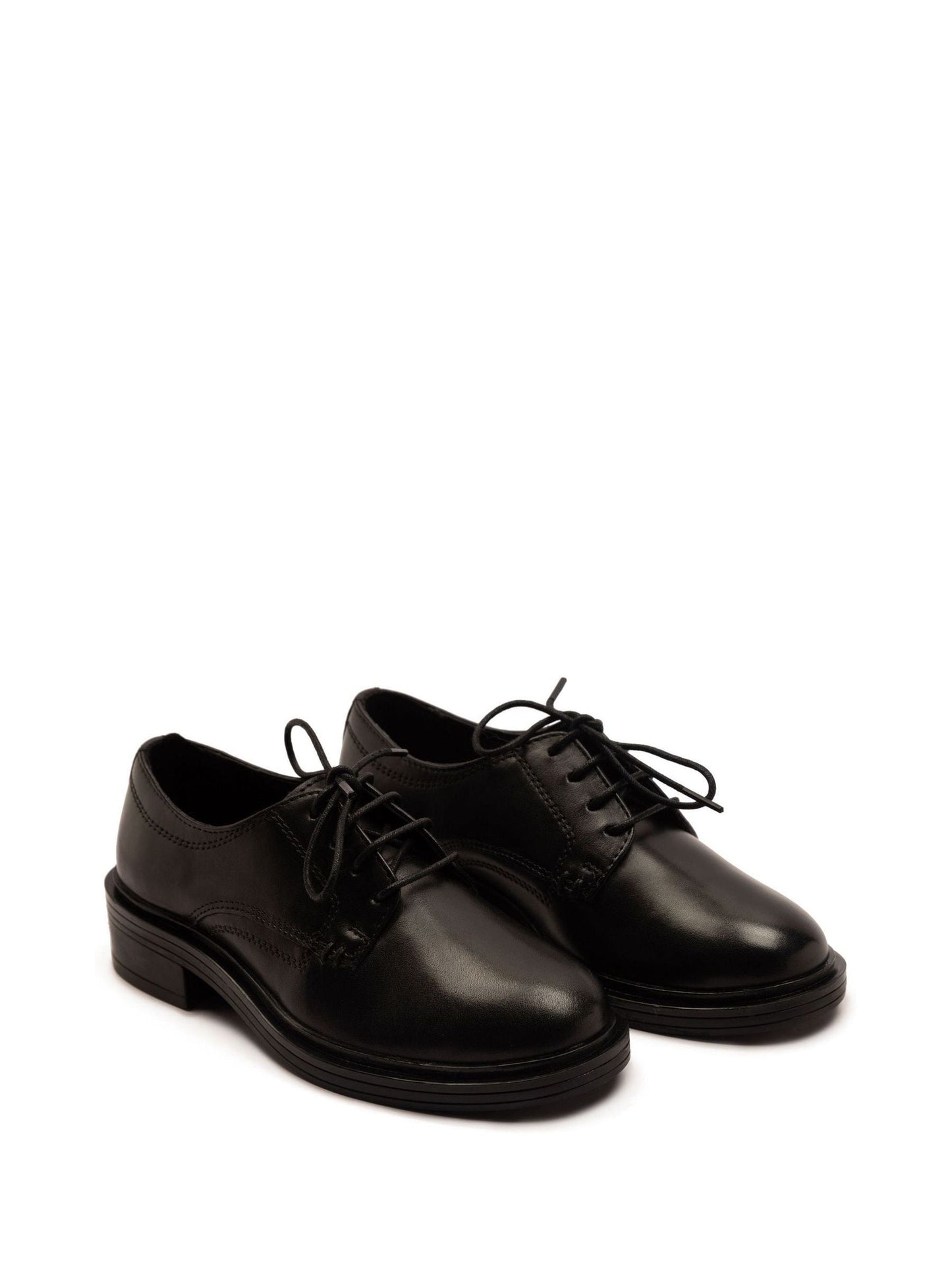 Off The Hook Black Mia Leather Formal Lace-Up School Shoes image 2