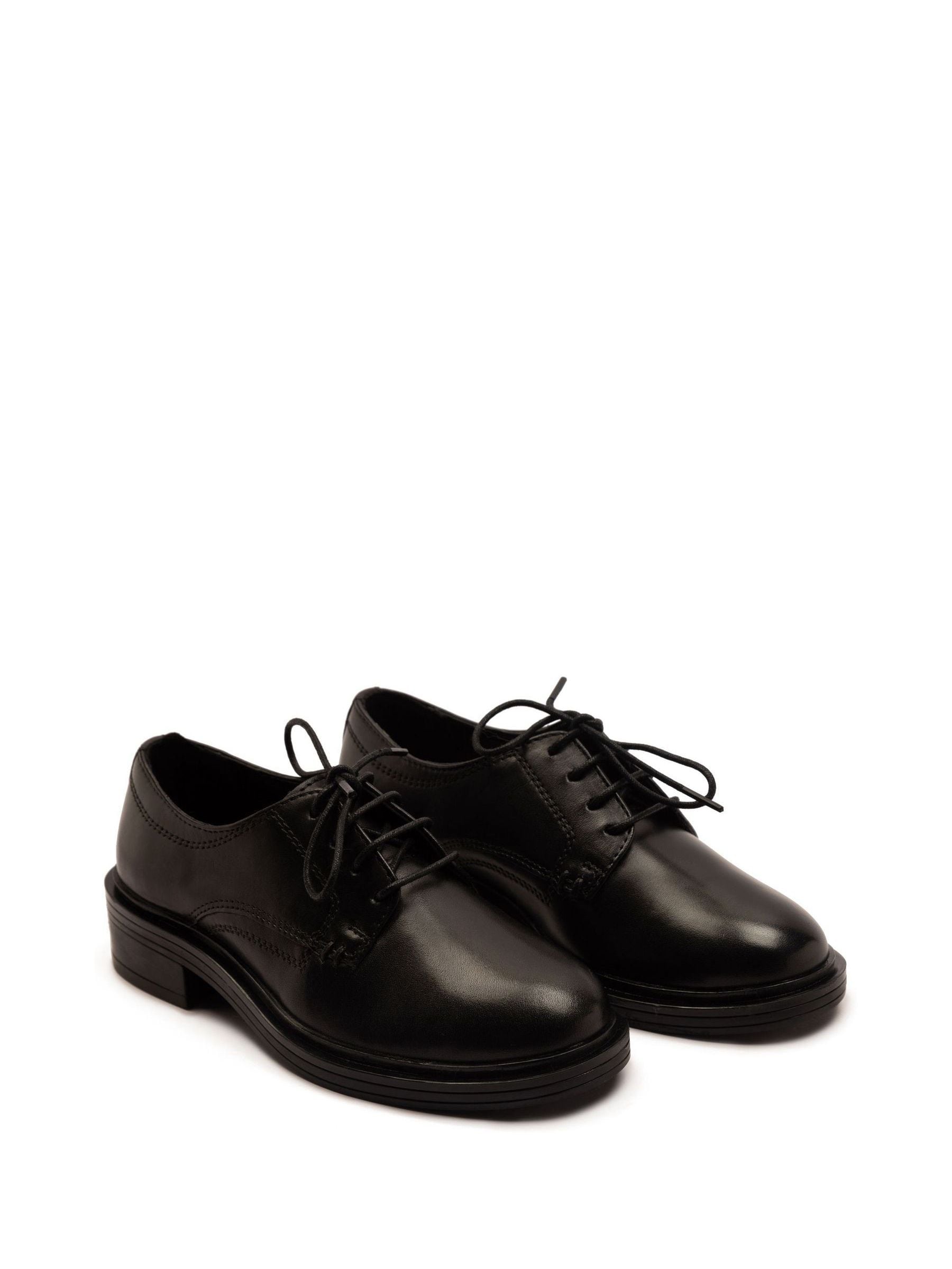 Off The Hook Black Mia Leather Formal Lace-Up School Shoes image 2