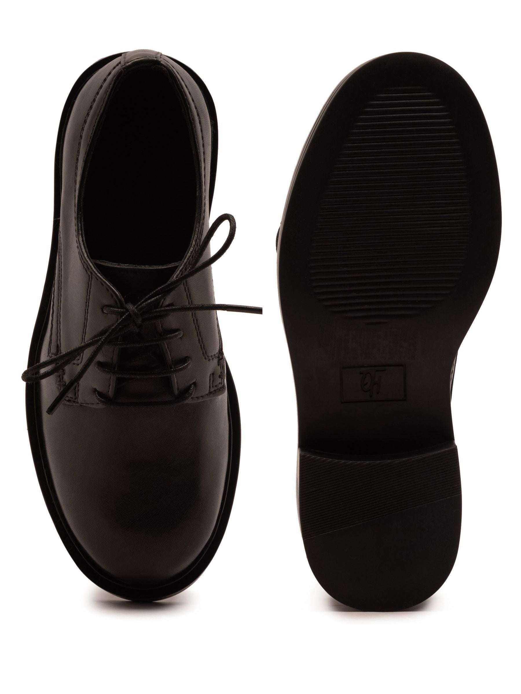 Off The Hook Black Mia Leather Formal Lace-Up School Shoes image 3