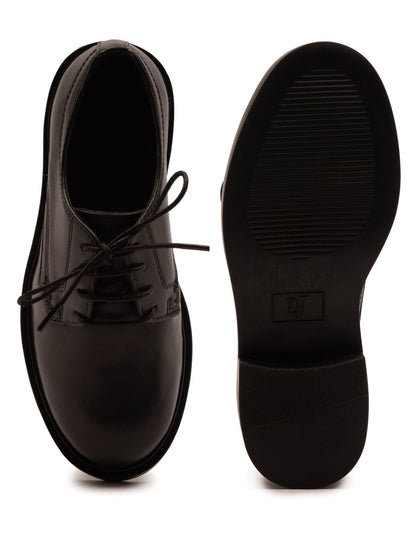 Off The Hook Black Mia Leather Formal Lace-Up School Shoes image 3