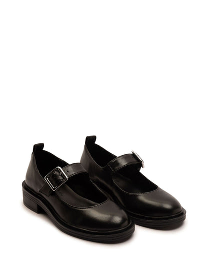 Off The Hook Black Trinity Leather Buckle Mary Jane School Shoes image 2