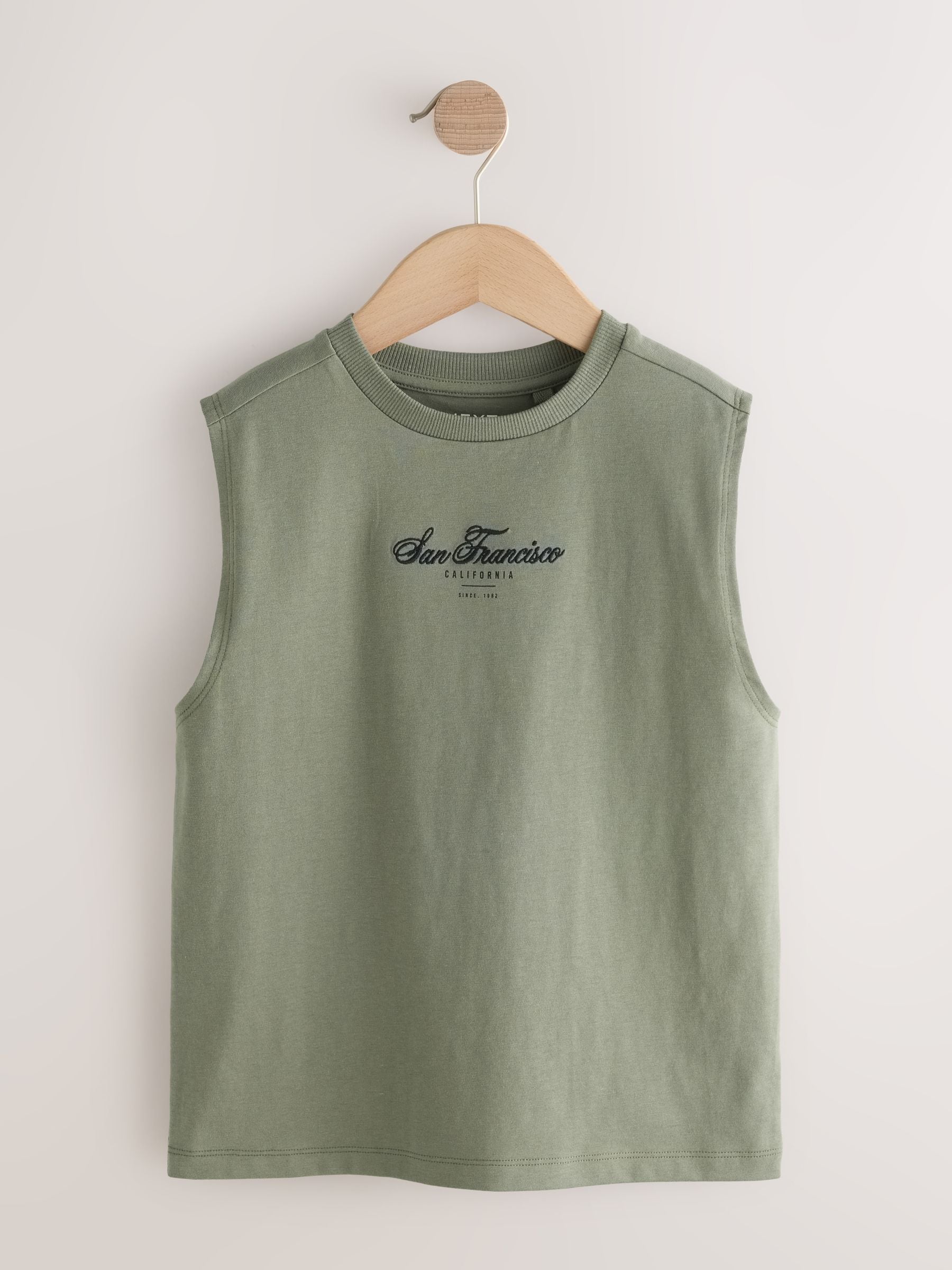 Dsiney Kidz - Light Grey/Brown/Charcoal/Khaki Tank Vest 4 Pack (3-16yrs) image 2