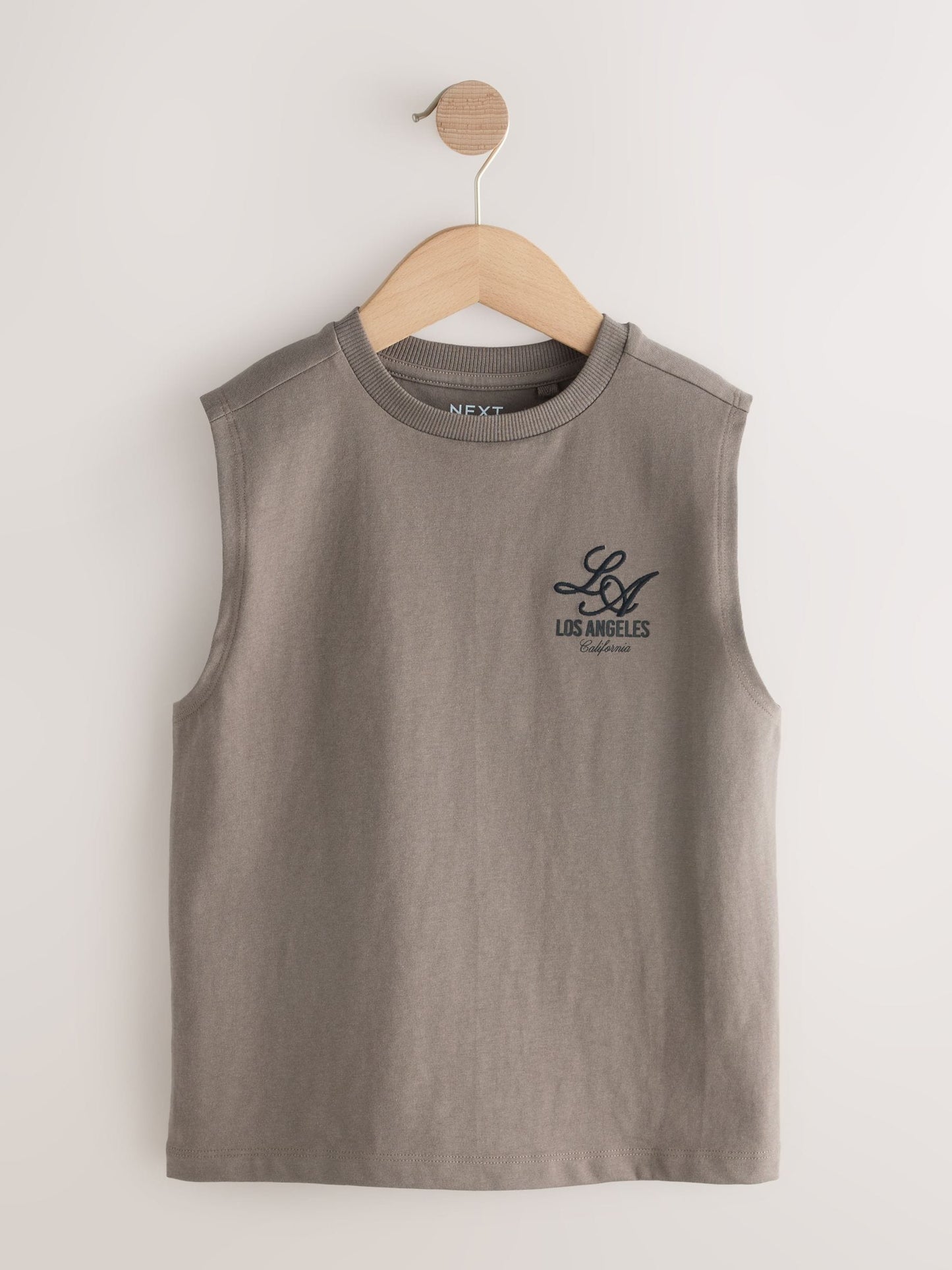 Dsiney Kidz - Light Grey/Brown/Charcoal/Khaki Tank Vest 4 Pack (3-16yrs) image 4