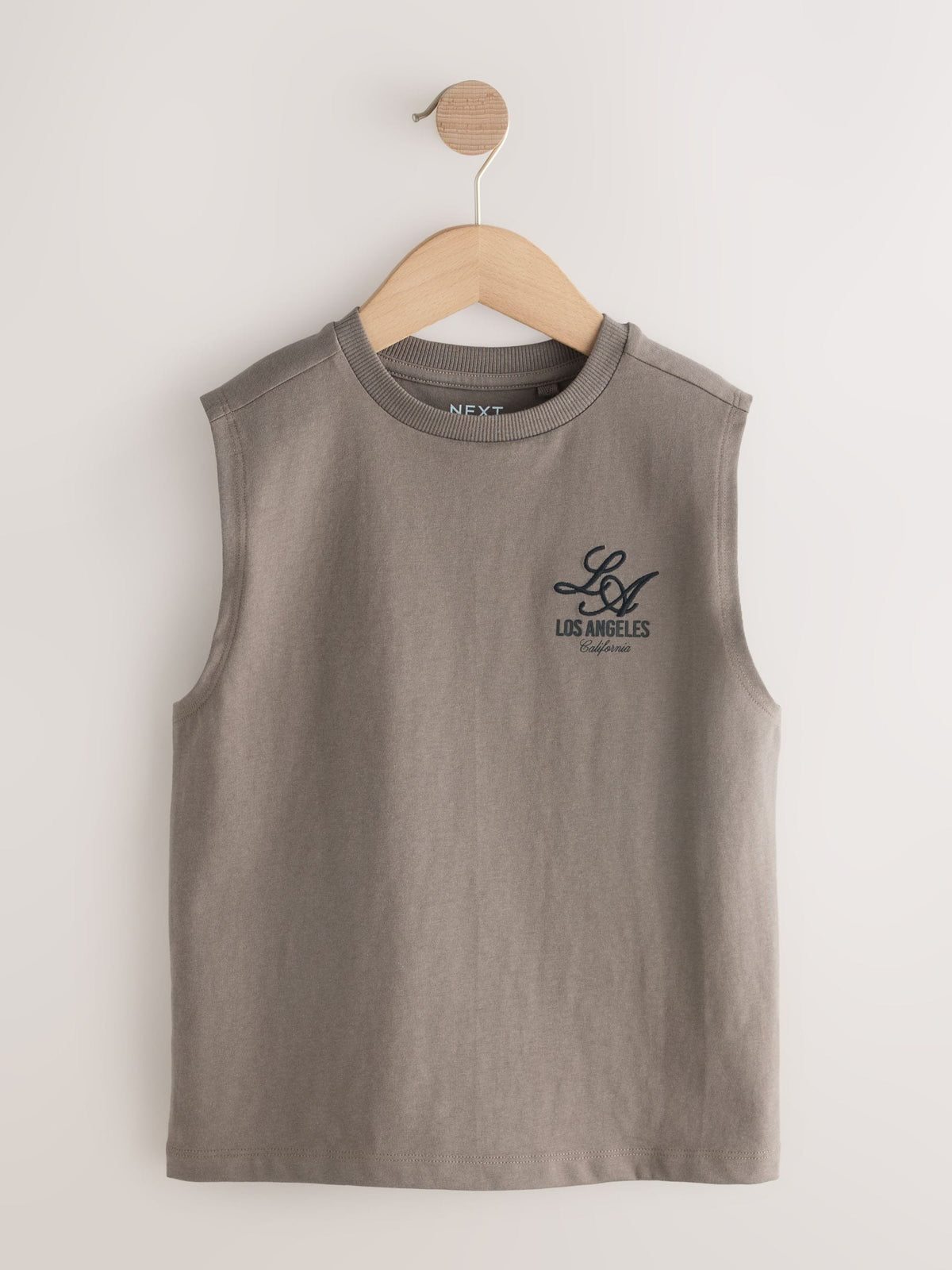 Dsiney Kidz - Light Grey/Brown/Charcoal/Khaki Tank Vest 4 Pack (3-16yrs) image 4