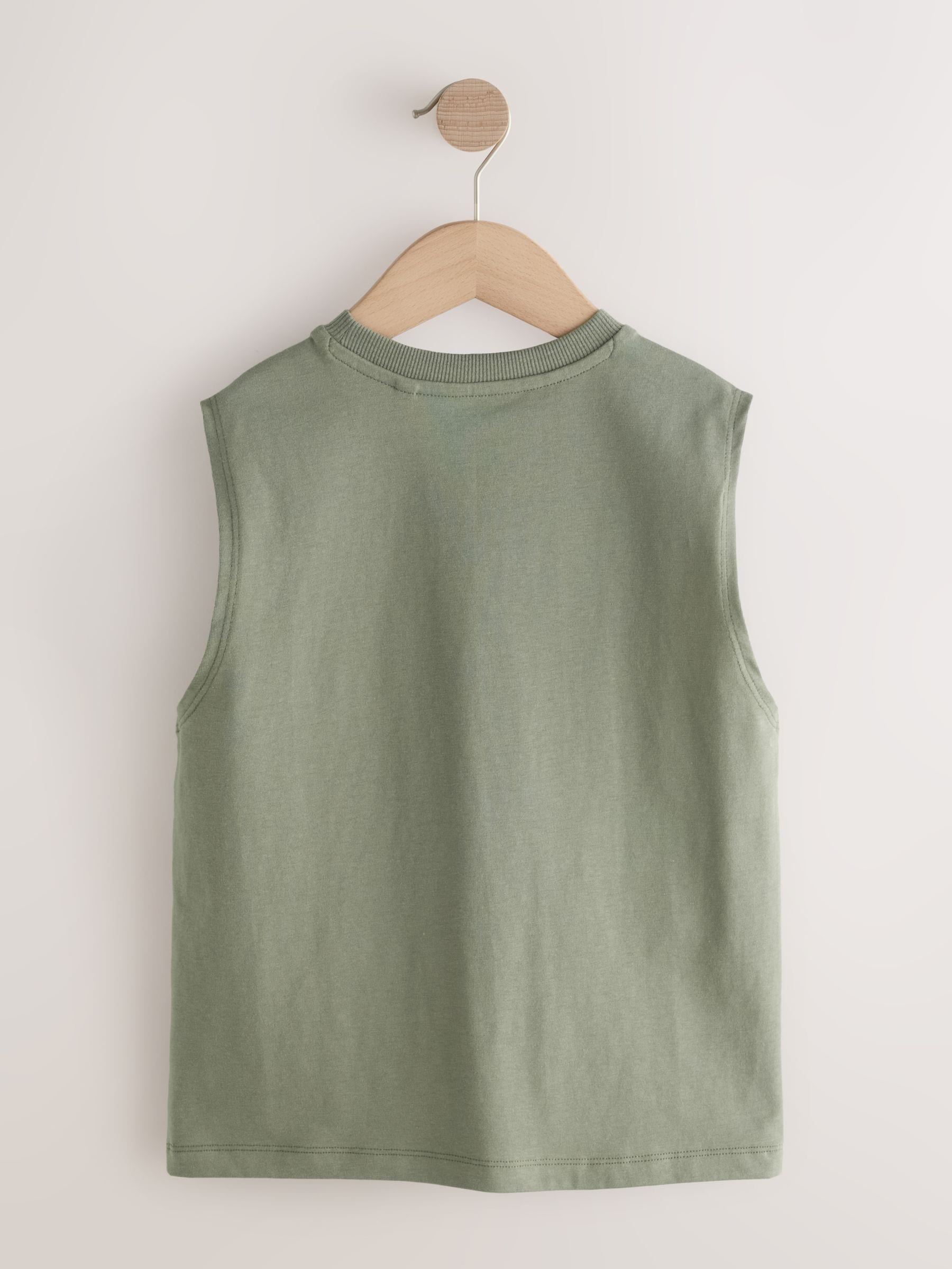 Dsiney Kidz - Light Grey/Brown/Charcoal/Khaki Tank Vest 4 Pack (3-16yrs) image 6