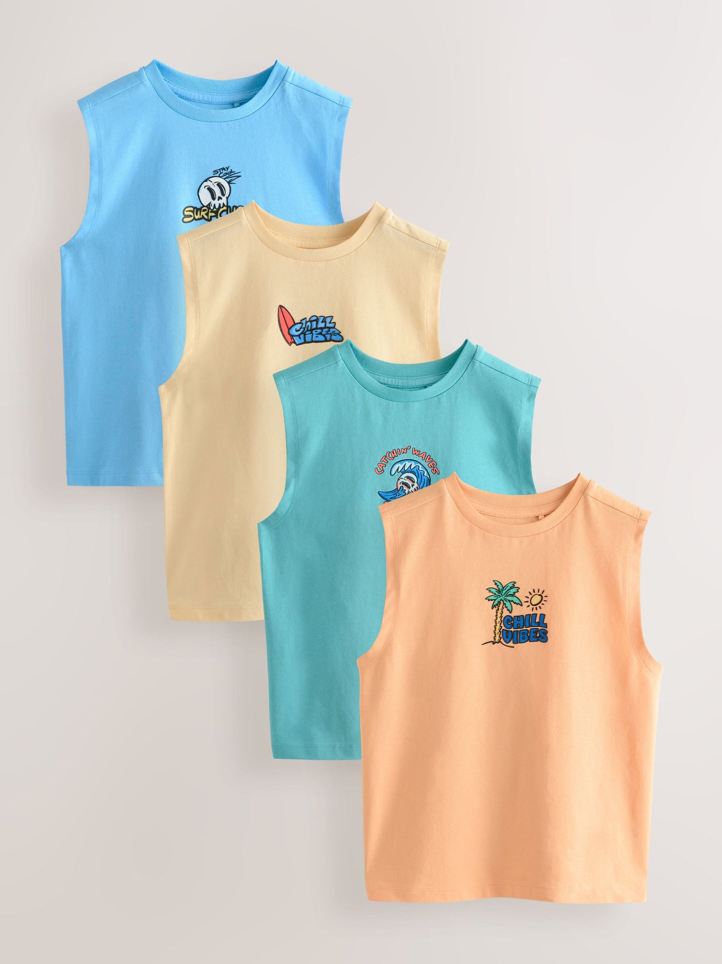 Dsiney Kidz - Peach/Blue/Green/Orange Tank Vest 4 Pack (3-16yrs) image 1