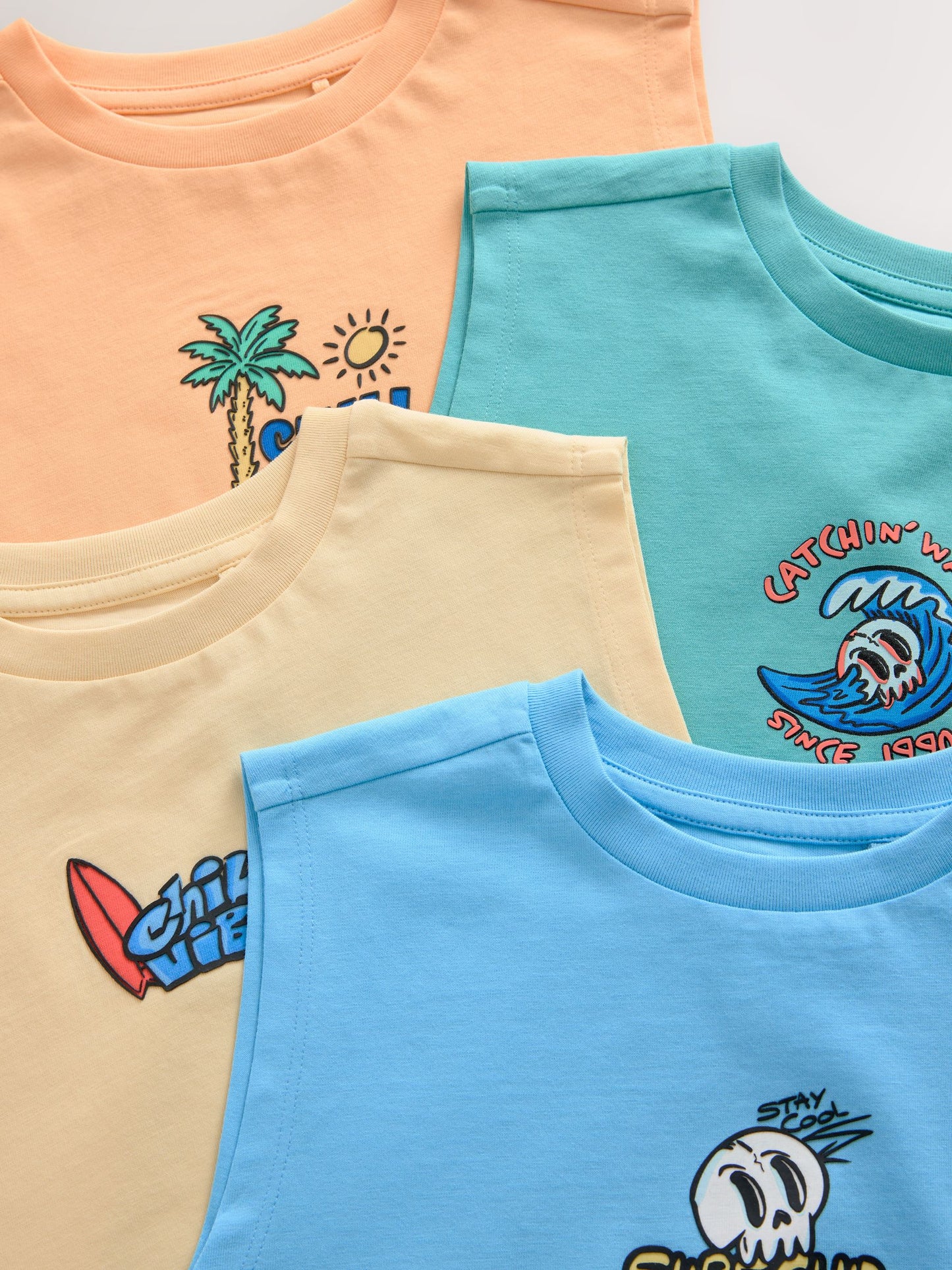 Dsiney Kidz - Peach/Blue/Green/Orange Tank Vest 4 Pack (3-16yrs) image 7