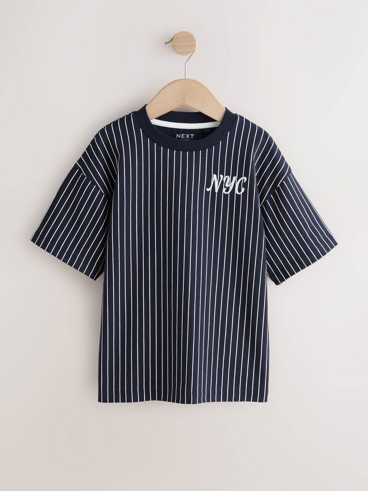 Dsiney Kidz - Berry/Ecru/Navy Stripe Relaxed Fit Graphic Print Short Sleeve T-Shirts 3 Pack (3-16yrs) image 3