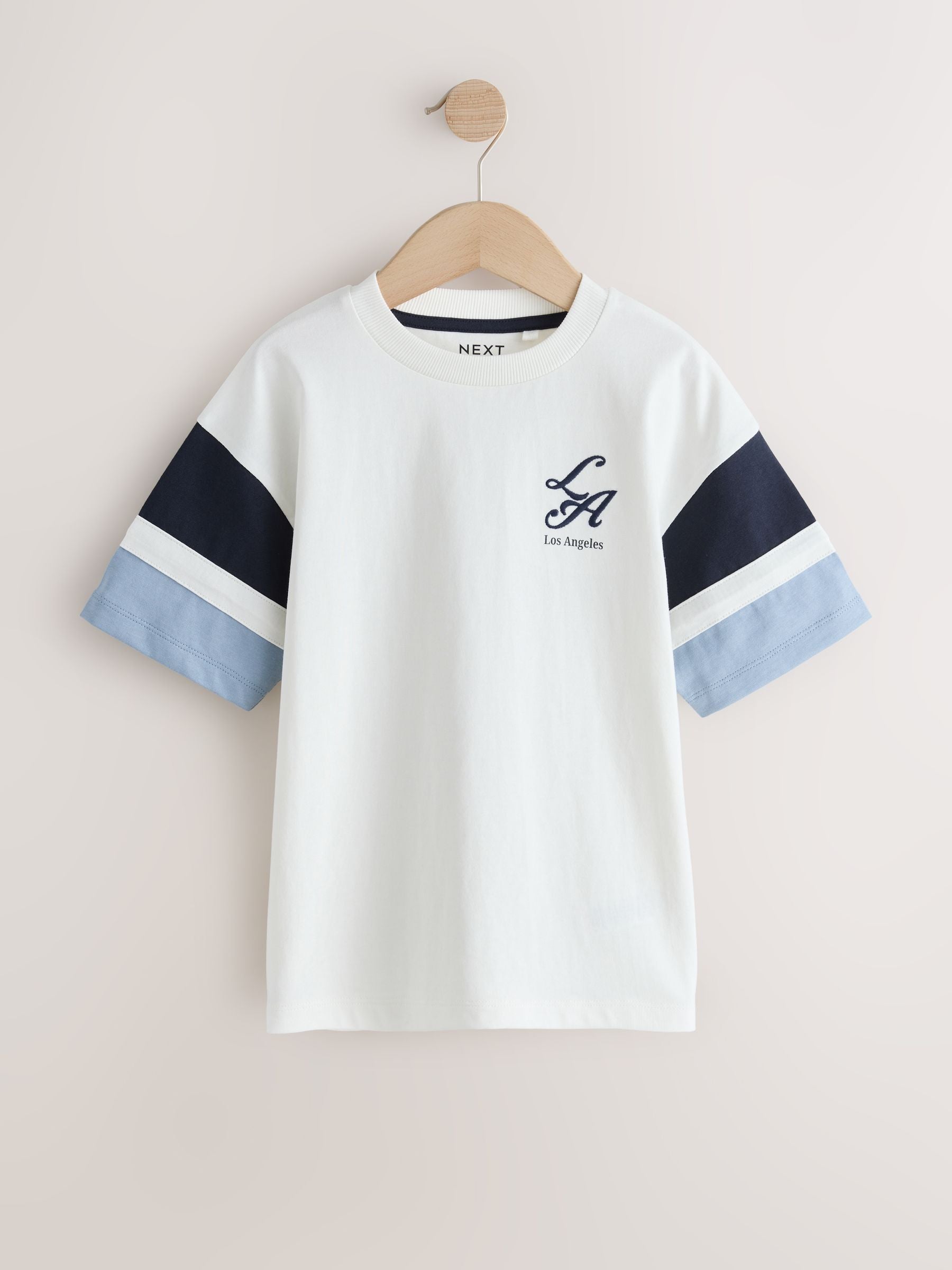 Dsiney Kidz - Berry/Ecru/Navy Stripe Relaxed Fit Graphic Print Short Sleeve T-Shirts 3 Pack (3-16yrs) image 4