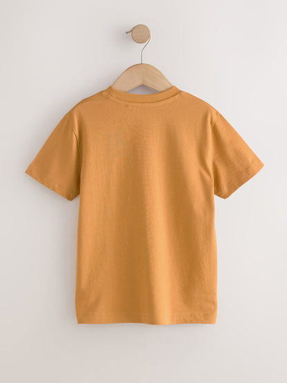 Dsiney Kidz - Berry/Navy/Teal/Ochre Short Sleeve Stag Embroidered T-Shirts 4 Pack (3-16yrs) image 3