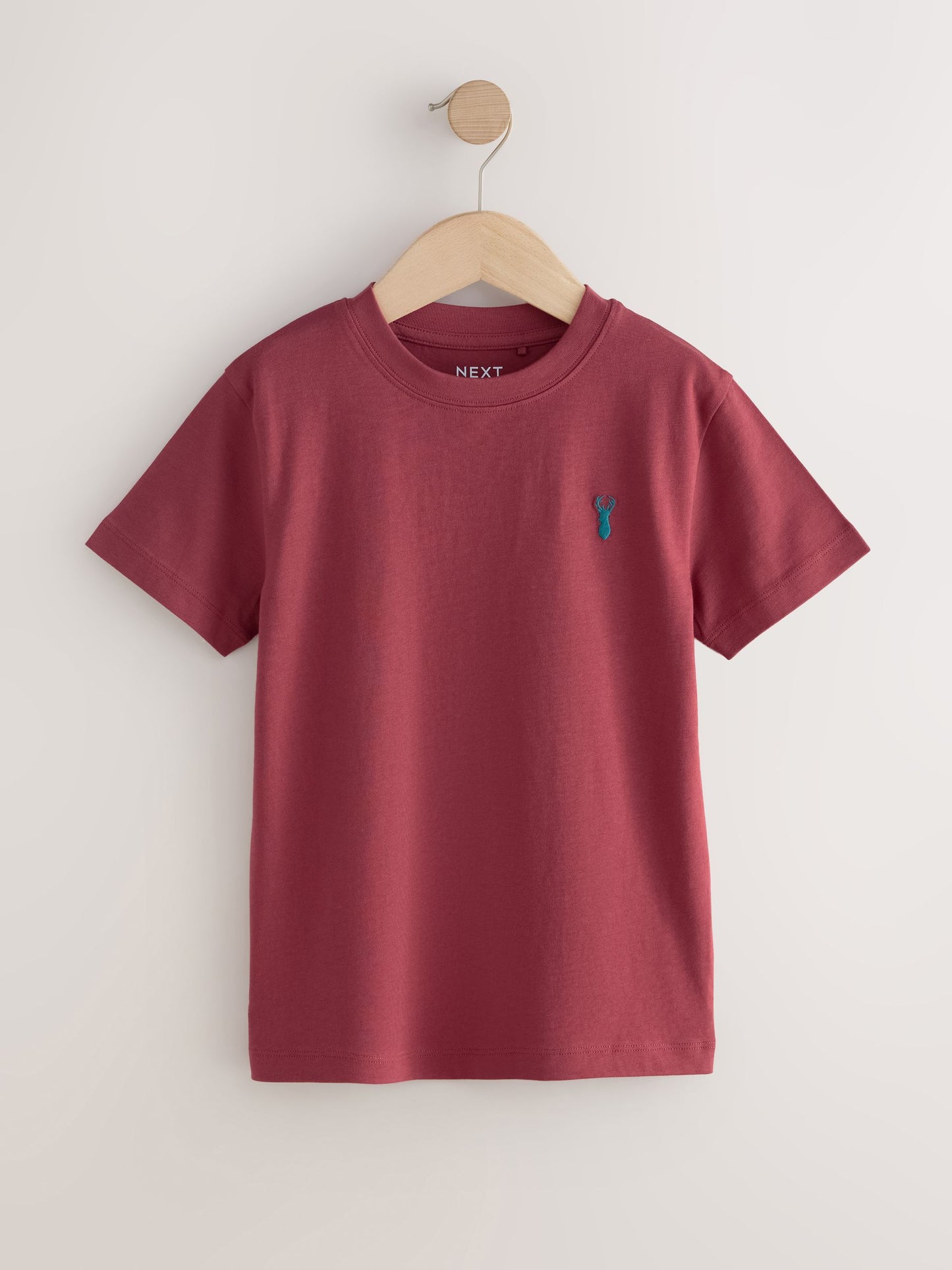 Dsiney Kidz - Berry/Navy/Teal/Ochre Short Sleeve Stag Embroidered T-Shirts 4 Pack (3-16yrs) image 5