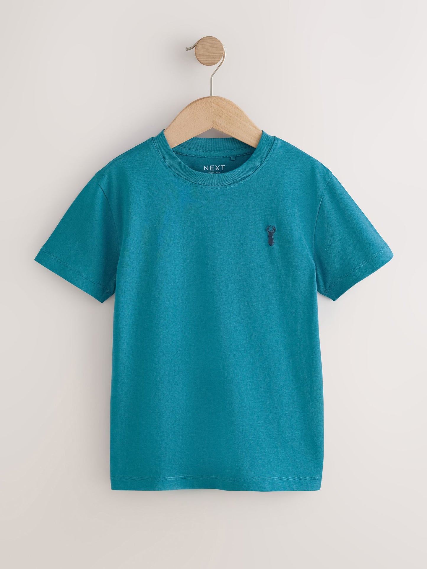 Dsiney Kidz - Berry/Navy/Teal/Ochre Short Sleeve Stag Embroidered T-Shirts 4 Pack (3-16yrs) image 6