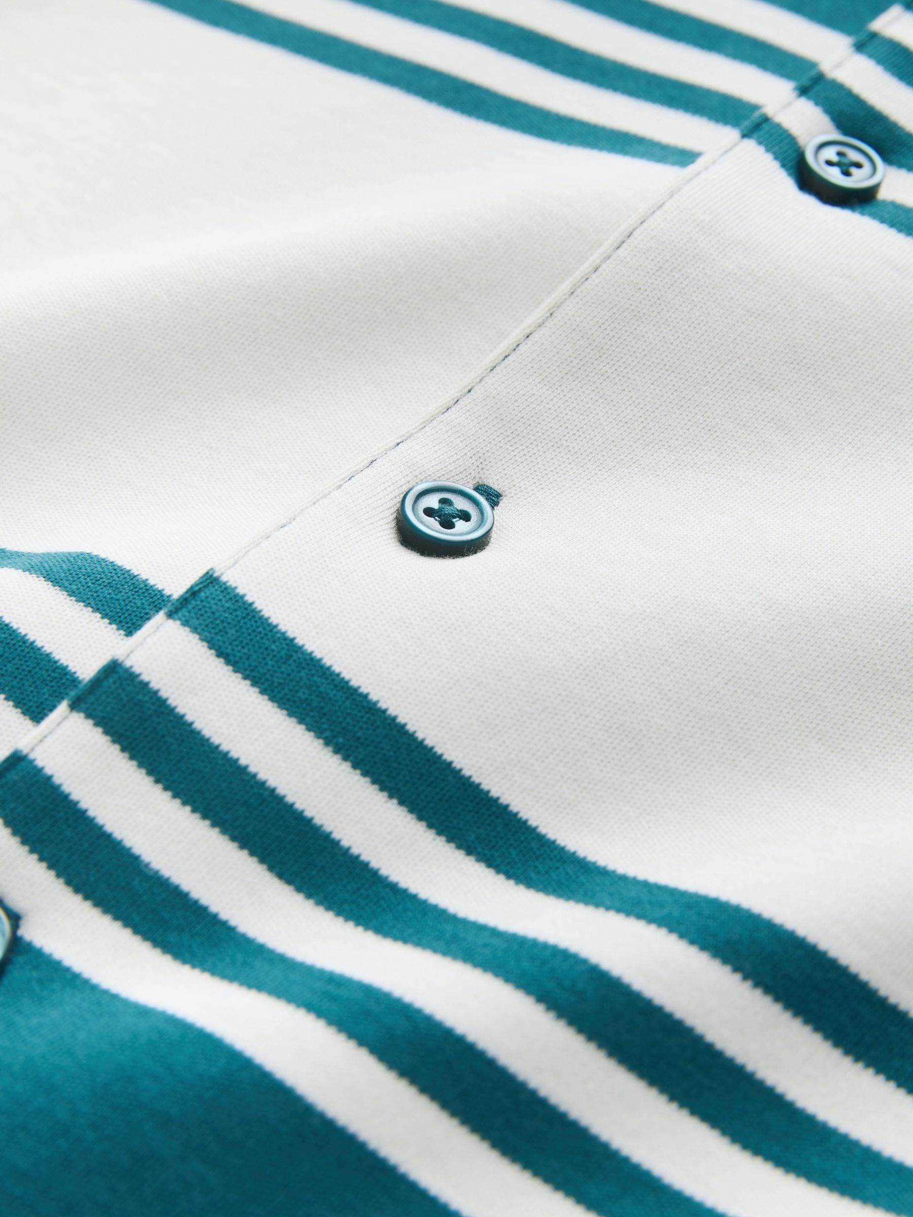 Dsiney Kidz - Teal Blue/Ecru Button Through Short Sleeve Jersey Shirt (3-16yrs) image 8