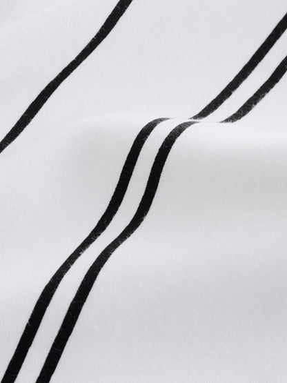Dsiney Kidz - White/Black Vertical Stripe Zip Neck Polo Shirt (3-16yrs) image 4