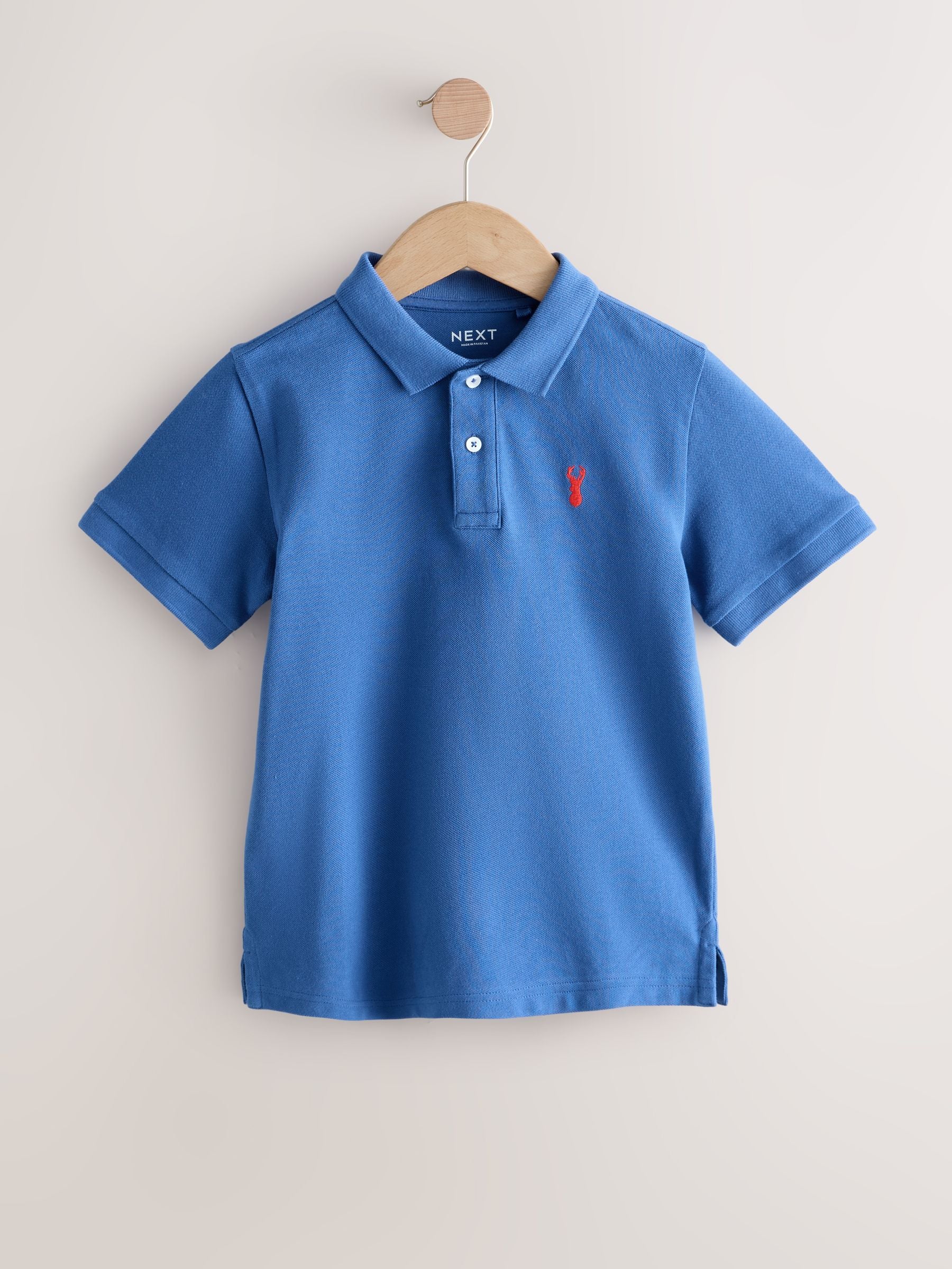 Dsiney Kidz - Coral/Aqua/Navy Short Sleeve Polo Shirts 3 Pack (3-16yrs) image 2